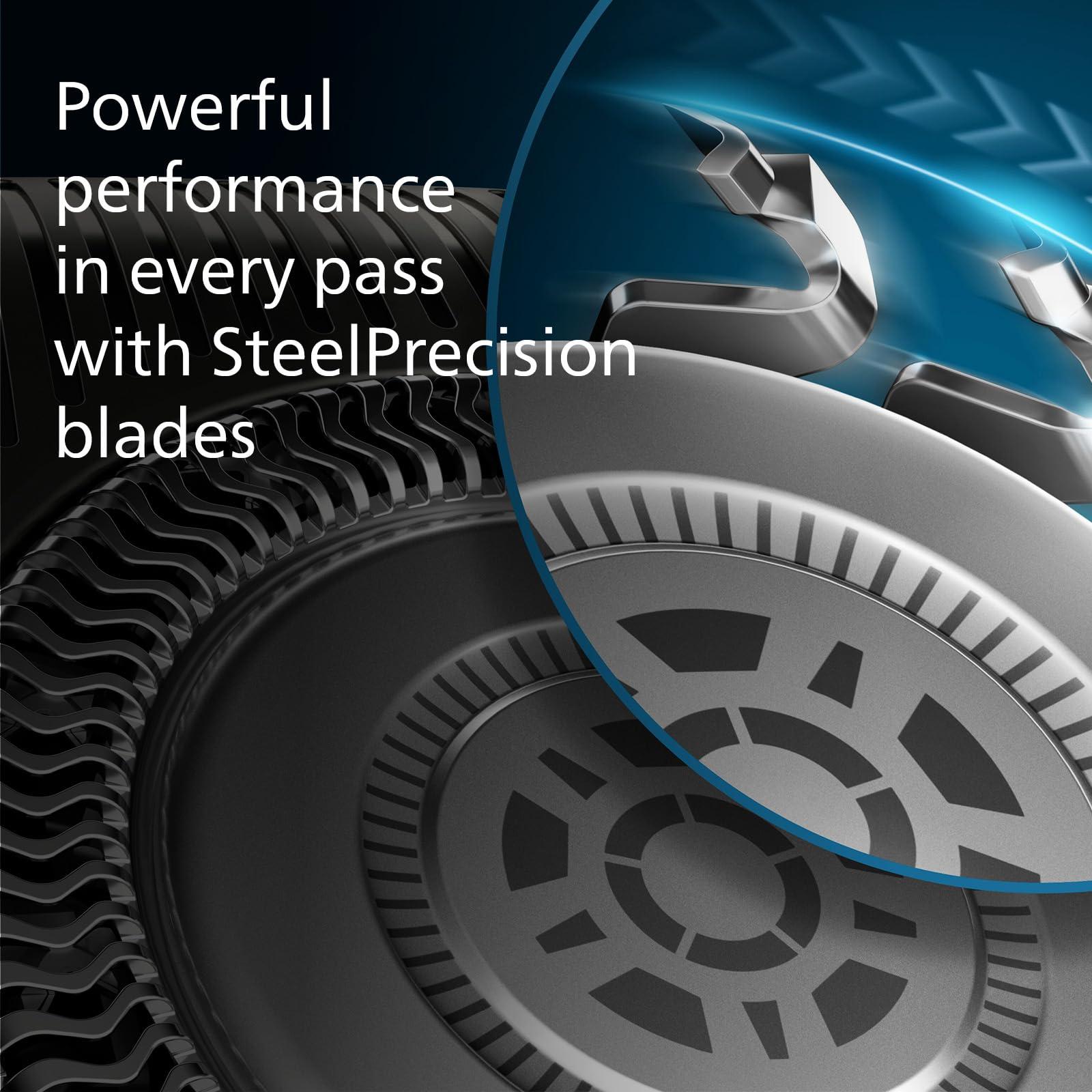 PHILIPS Philips Shaver Series 5000 - Wet & Dry Electric Shaver in Carbon Grey with 1 x Integrated Pop-up Trimmer, Soft Pouch, Protective Cap and Charging Stand (Model S5887/13)