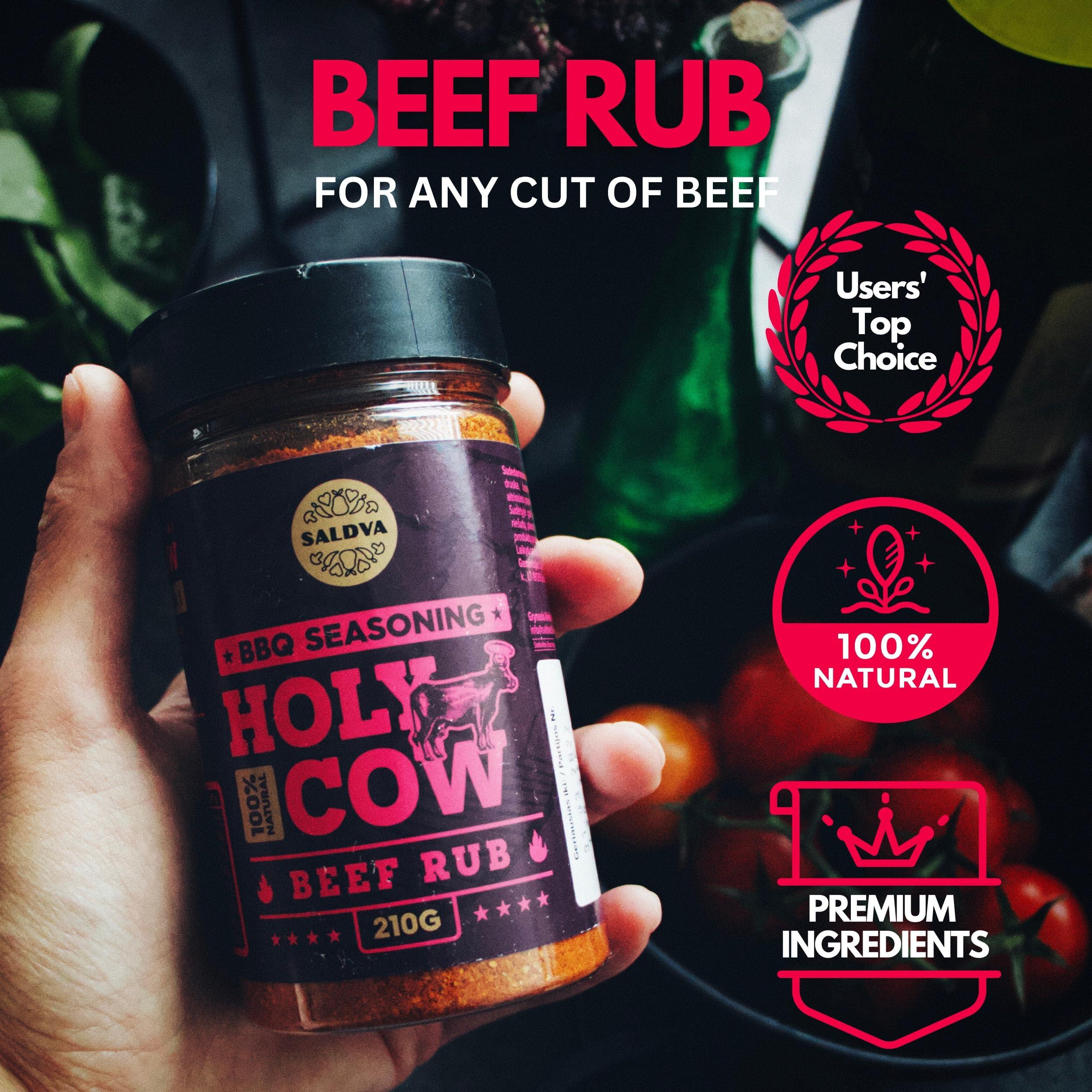 SALDVA Classic Selection of Premium BBQ Seasonings - Holy Cow, Angels Wings, Smoky Pig, Ultimate Rub BBQ Rubs | Pack of 4 | 100% Natural | Great Foodie Gift