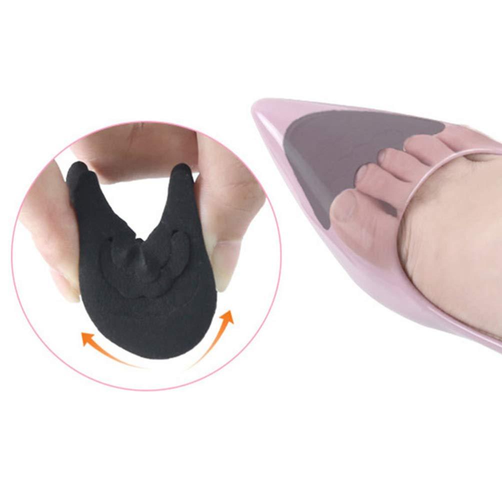 EXCEART EXCEART 4pairs Forefoot Insoles Adjustable Shoe Head Pads for Women Comfortable Cushion Plugs Black Skin Tone Durable Flexible Design for Foot Relief and Buffering High Heels