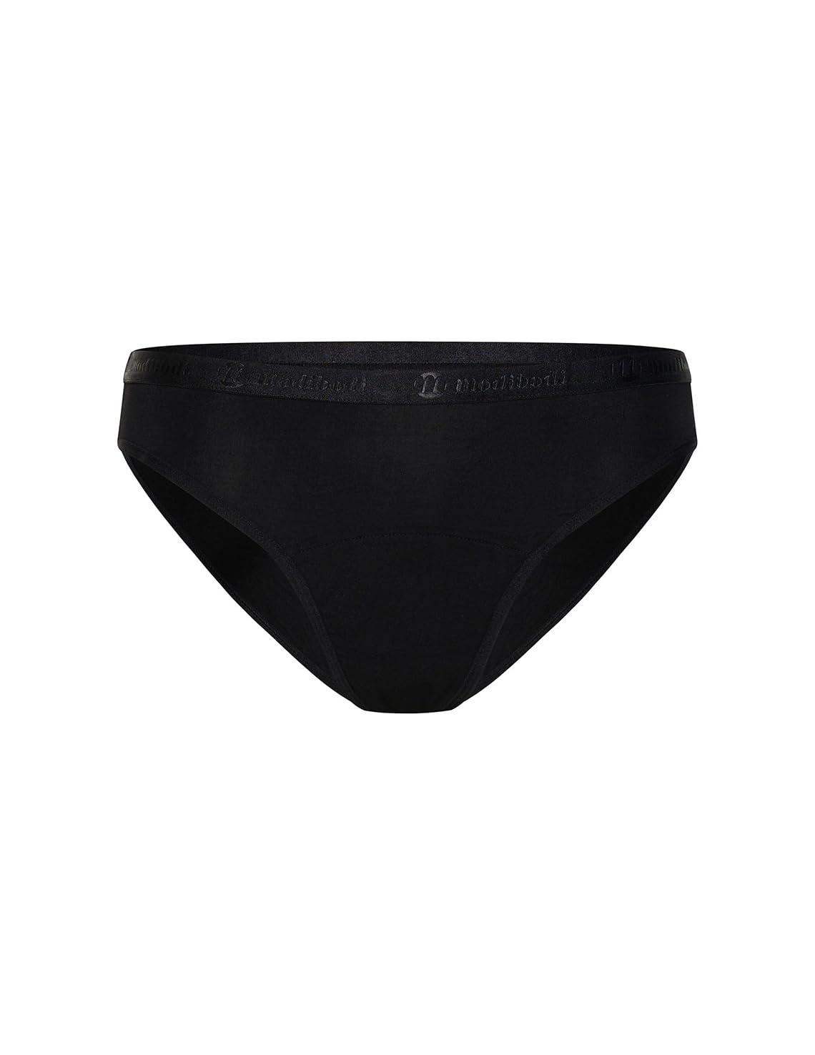 Modibodi Modibodi Washable Period Underwear 3-pack full brief bikini bottoms for light to moderate flow, incontinence pants black