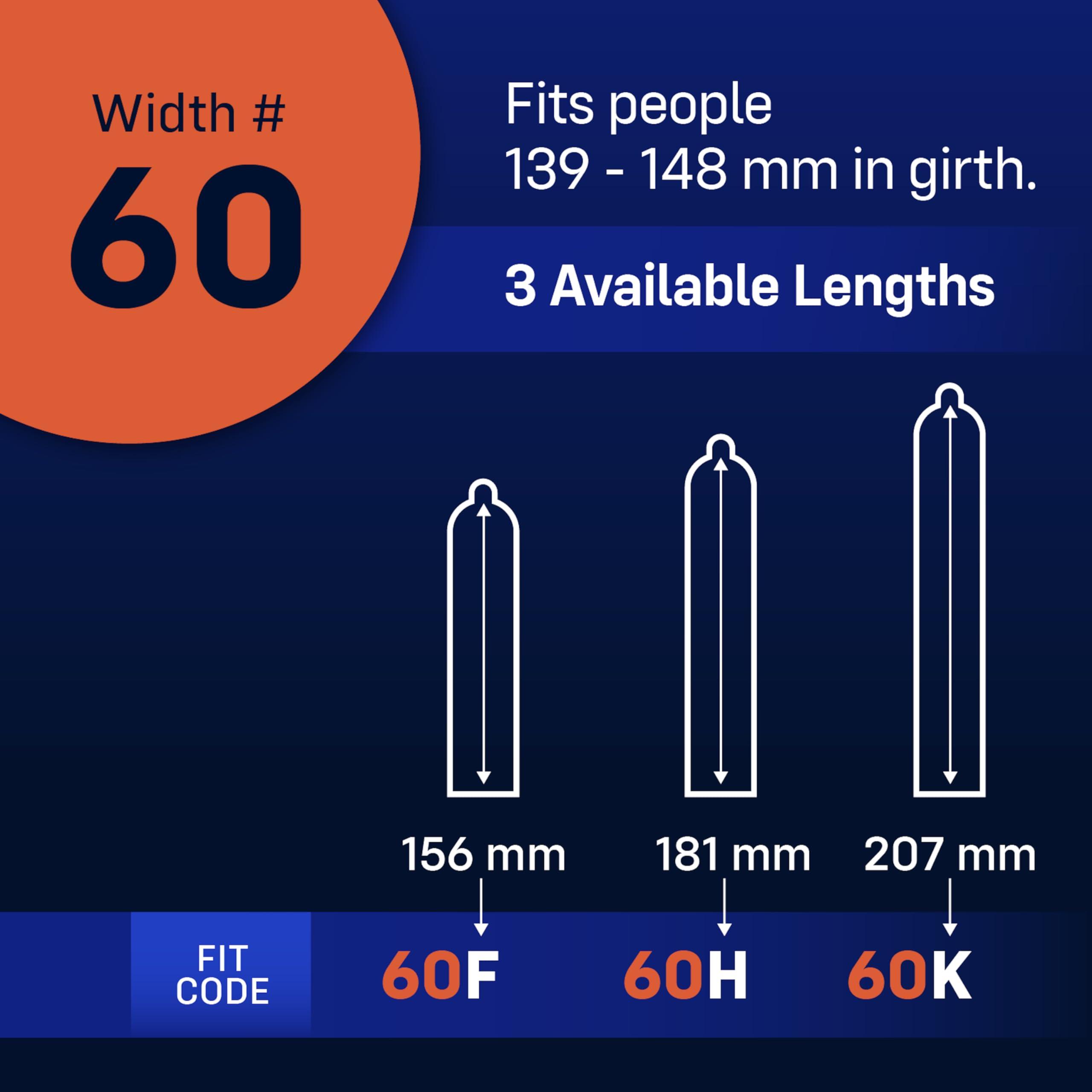 ONE MyONE Custom Fit Large Sized Condoms | Tailored Width & Length | Max Pleasure | Triple Tested Softer Latex | Lubricated | Nontoxic, Vegan, Non-GMO | 57G: Width 57 mm (57), Length 168 mm (G)