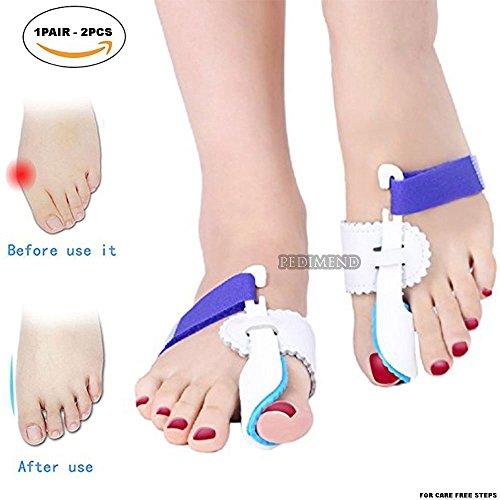 Pedimend Hallux Valgus A Pair of Big Toe Bunion Straighteners Night Splint Pad Correctors PEDIMEND - Foot Central Arch State Stable - Toe Straightener for Hallux Valgus, Hammer Toe Pain Relief with 2 PCS