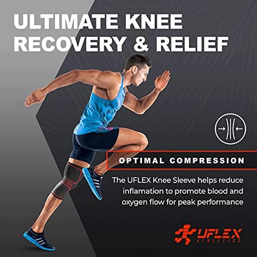 Uflex Athletics Uflex Athletics (Small) Knee Compression Sleeve Support for Running, Jogging, Sports, Joint Pain Relief, Arthritis and Injury Recovery-Single Wrap