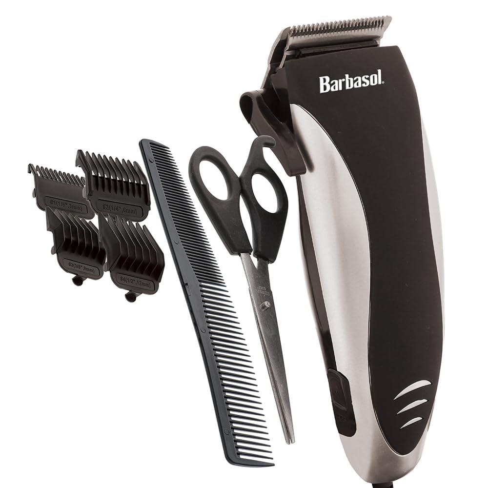 XTREME DIGITAL LIFESTYLE ACCESSORIES Barbasol Professional Hair Clipper Kit with Stainless Steel Blades, 4 Guide Combs, Adjustable Taper and Travel Bag