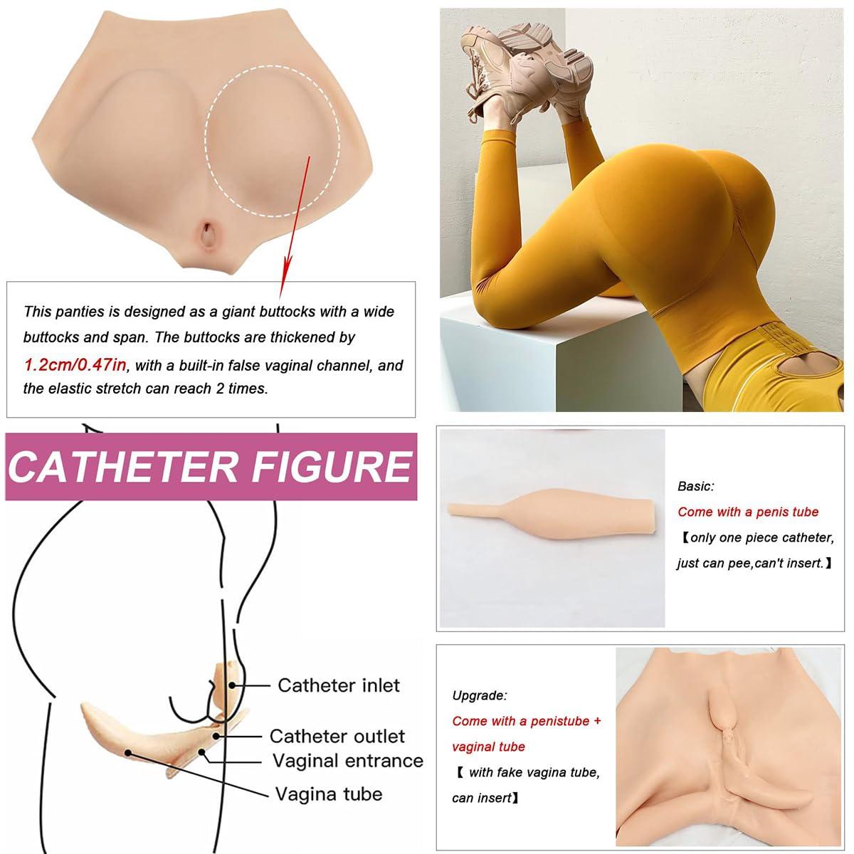 LXURY LXURY Silicone Panty Crossdresser Realistic Underwear Transgender Men'S Triangle Panties Hiding Gaff Briefs for Cosplay,color 2,upgraded