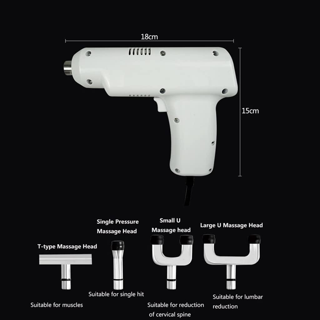 TOP1US TOP1US Spine Activator Electric Chiropractic Adjusting Tool with 4 Massage Heads,LED Therapy Massager,Good for Scoliosis Thoracic Spondylosis Cervical Spondylosis(450N, White)