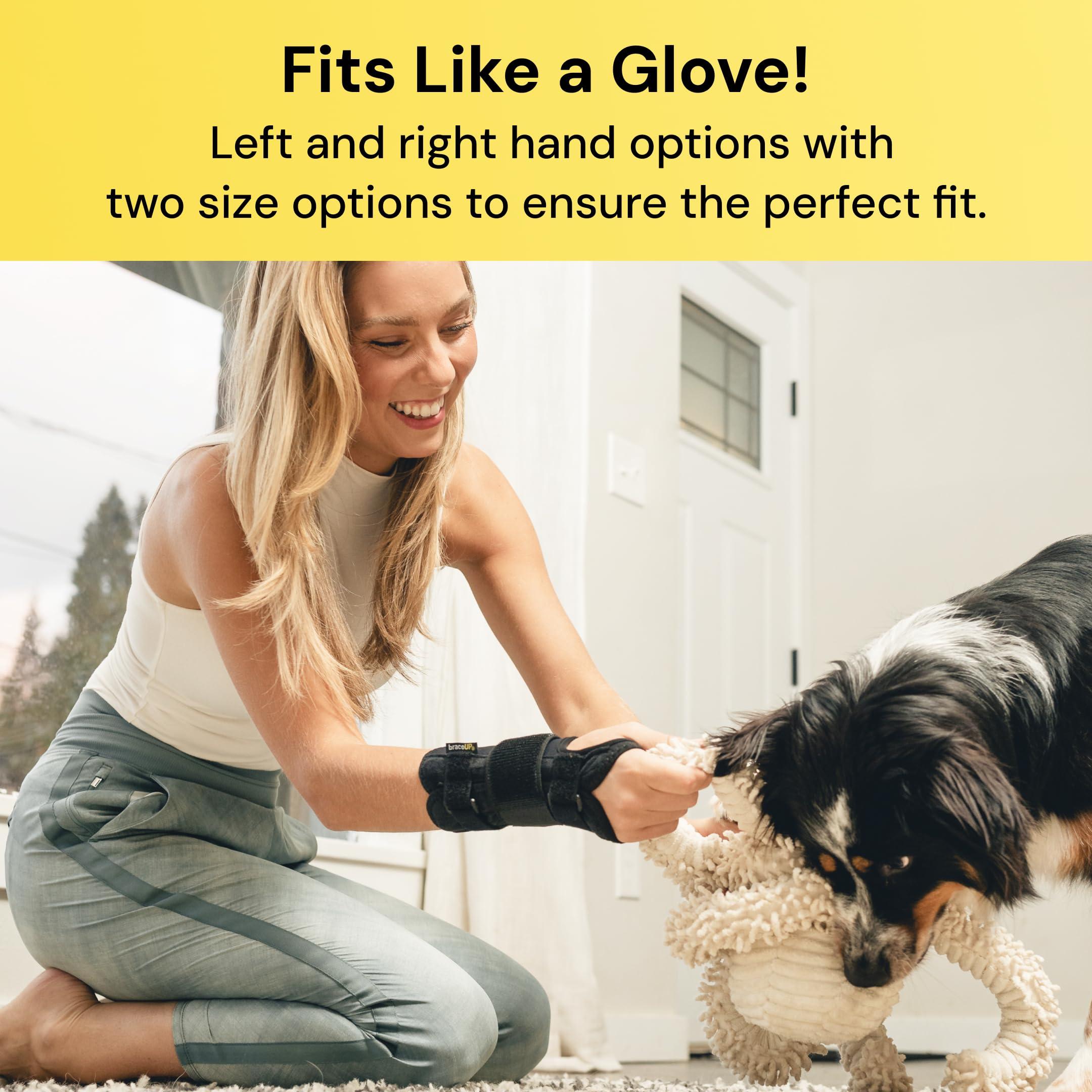 BraceUP BraceUP Wrist Support Brace with Metal Hand Splint for Carpal Tunnel Wrist Support, Left or Right Hand Support and Tendonitis Arthritis Pain Relief - for Men and Women (S/M, Left Hand)