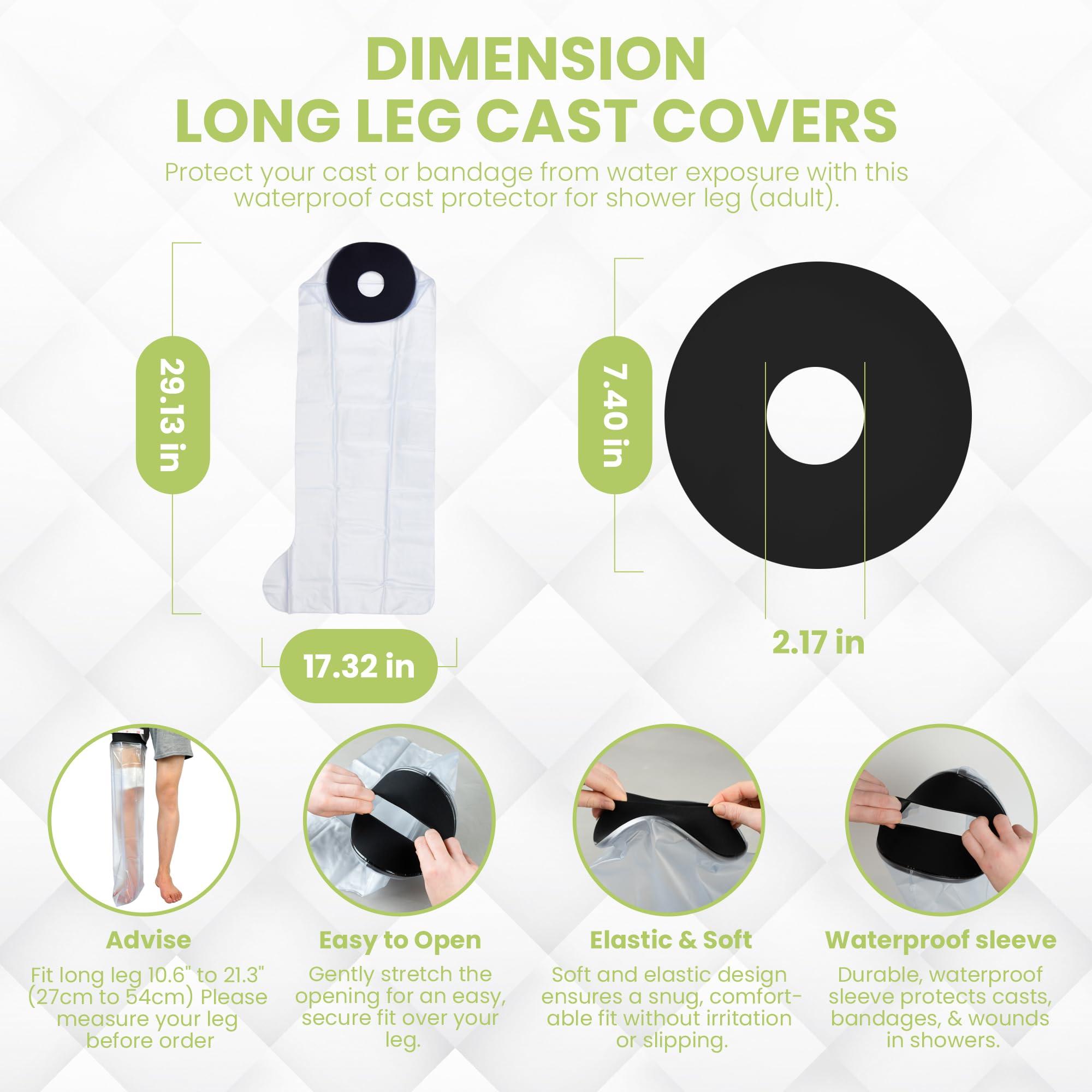 SEALCUFF SEALCUFF Waterproof Plaster Cast Cover - Reusable Adult Waterproof Leg Cover for Shower Arm, Leg and Foot | Waterproof Arm Cast Protector | Full Leg Cast Cover for Shower