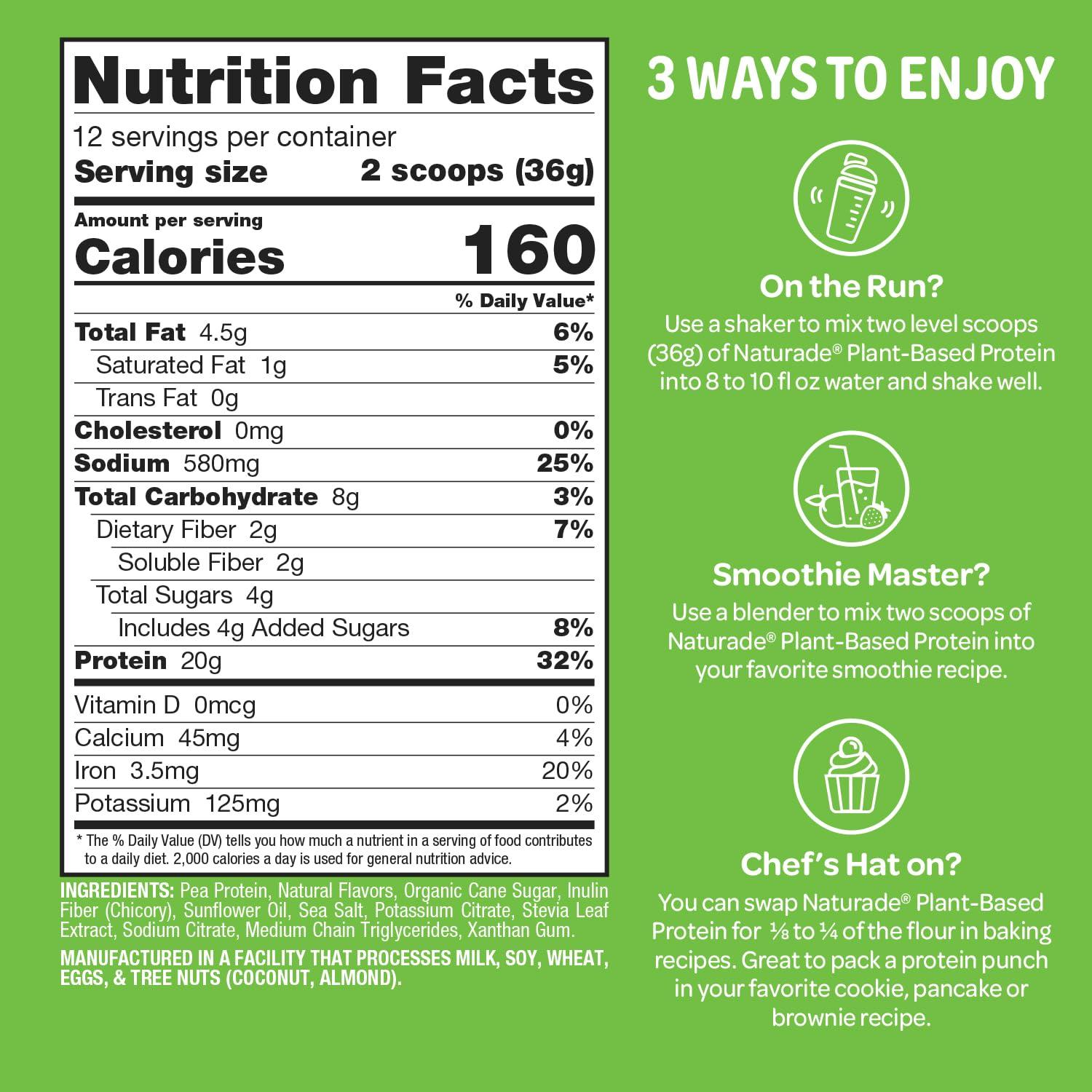 Vegansmart Naturade Plant Based VeganSmart Vegan Pea Protein - Chocolate - 20.6 oz