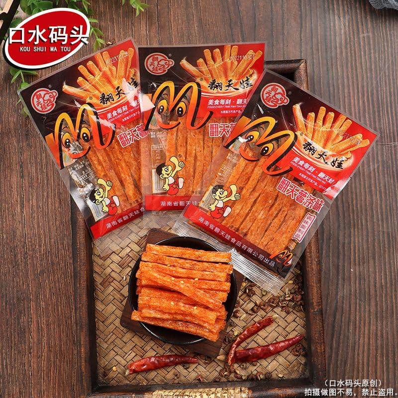 wasailuo Leisure spicy strips Latiao, Traditional glutenNostalgia Spicy Strips, super spicy spicy stick, Chinese snack, delicious Instant classic hot&spicy flavor snack, Vegan,Sweet and spicy snacks (10bag)
