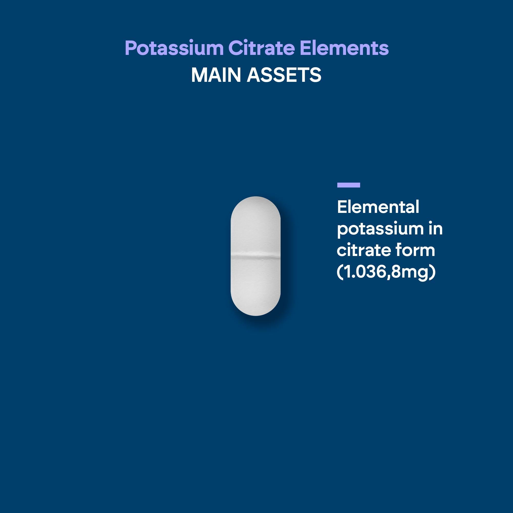 NUTRALIE Potassium - Potassium Citrate - High Dose - 2880mg - Element Pure Potassium +1000mg - Muscle - Potassium Citrate - 180 Tablets - Nutralie