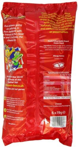 Wolf Pom Bear - Teddy Shaped Snacks Pom Bear Original Multipack 6 Packs (Pack of 7)