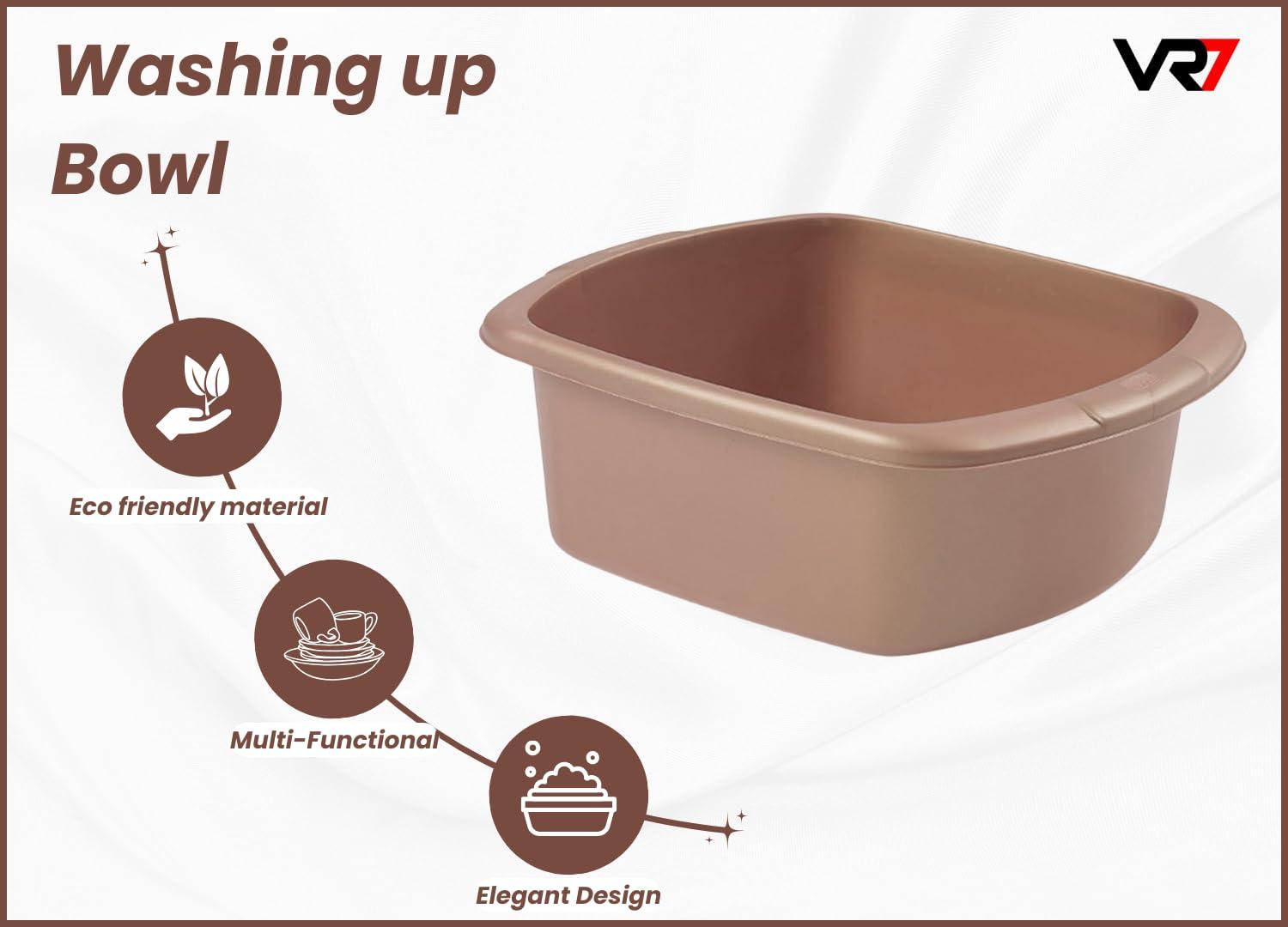 VR7 VR7 Plastic Washing Up Bowl Rectangular Rose Gold Washing Bowl for Sink Kitchen Basin Mixing Dish