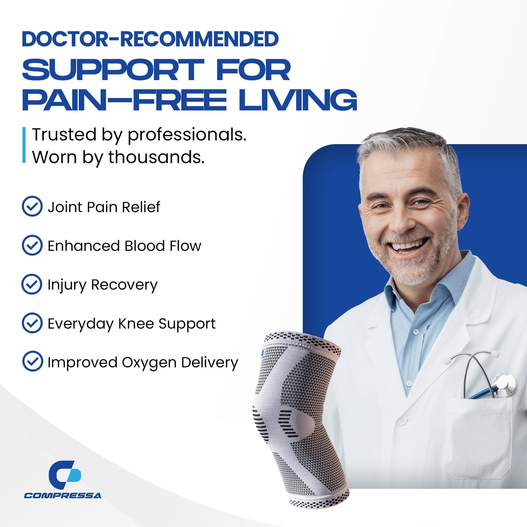 C Compressa Compressa Knee Sleeve for Women & Men (Regular) - Non-Slip Compression Support for Joint Pain, Muscle Recovery, Arthritis, and Injury Relief