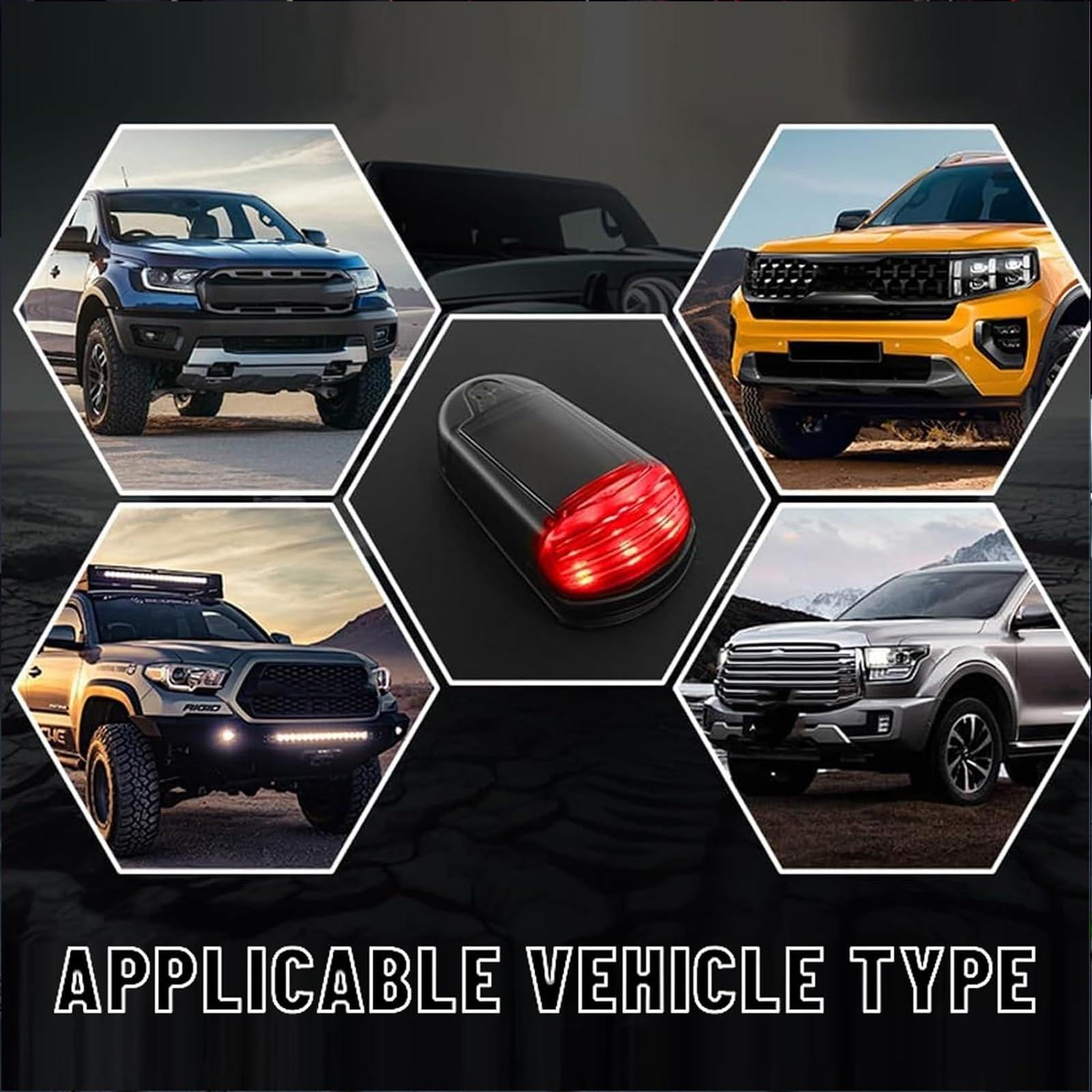 Generic Wireless Cab Lights for Truck, 2024 New Punch-Free Solar Cab Lights, 7 Colors App Control, Led Lights Vibration Sensor Roof Lights, Lights for Universal Car (White 12 pcs)