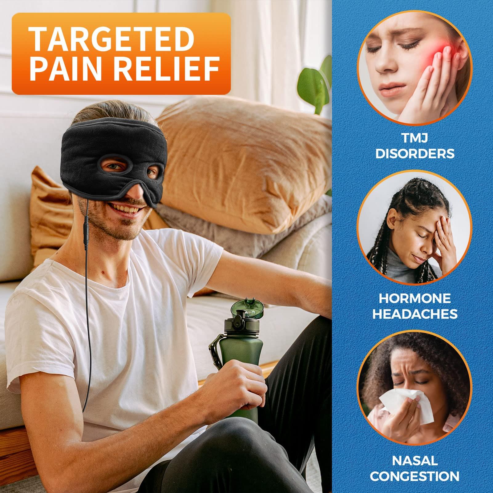 sticro sticro Sinus Relief Mask Moist Heat with 3 Temp Settings, Ex-Large Headache Mask Electric Face Heating Pad for Sinus Pressure Relief, Migraine, Tension Headache Relief Black