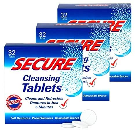 Secure Secure Denture Adhesive Denture Cleanser - 32 Tablets