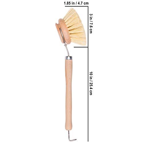 Redecker Bürstenhaus Redecker Large Dish Brush with Hard Bristles, 7.5Inch Long Handle