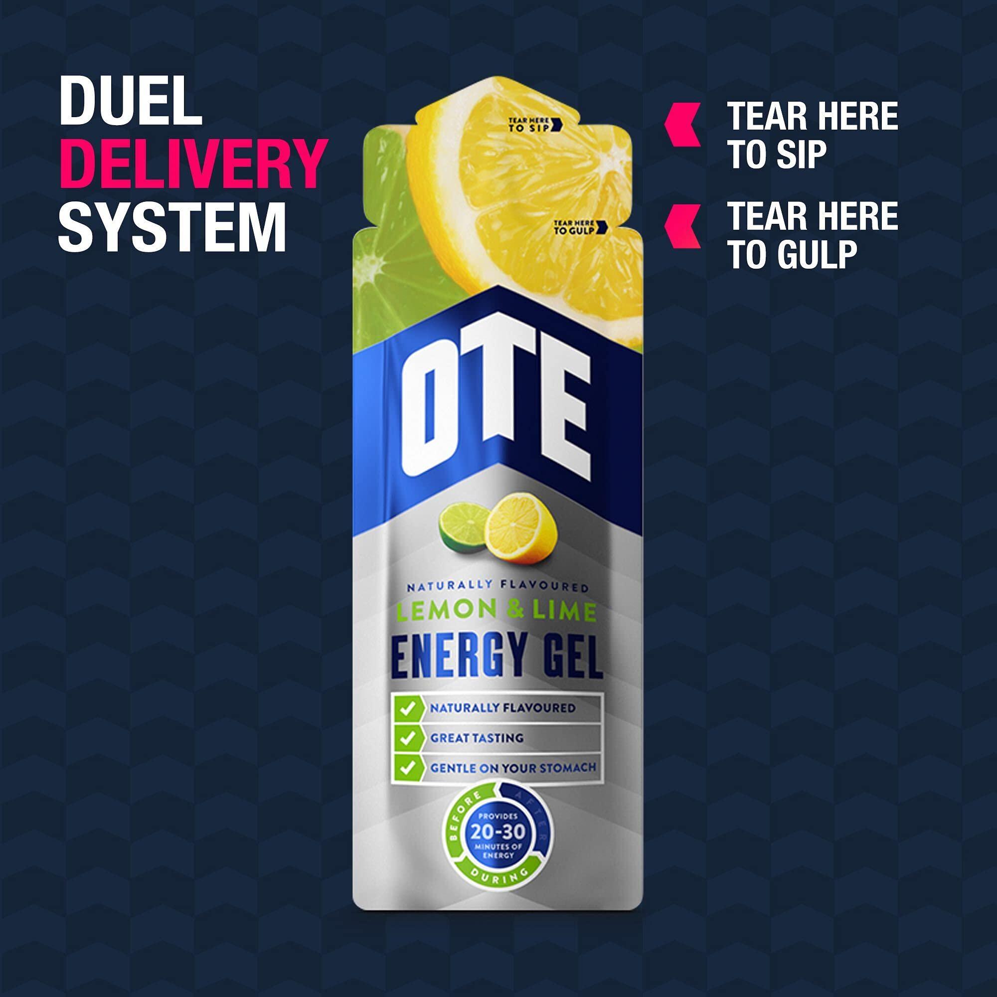 OTE OTE Sports Energy Gels - Energy Gel for Running & Cycling - Hydration Supplement Pack with Carbohydrates and Electrolytes - Perfect for Marathons and Endurance Sport - 56g x 20 - (Orange)