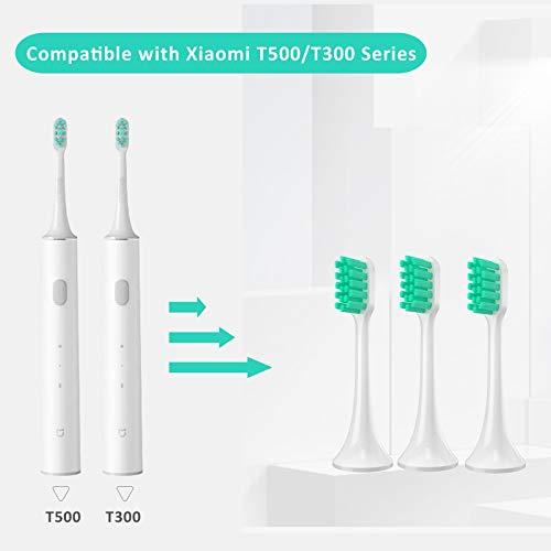 TRILINK Replacement Toothbrush Heads Compatible with Xiaomi Mijia / Mi Home T300 T500 T700 Series Sonic Electric Brush Handles(6-Pack)
