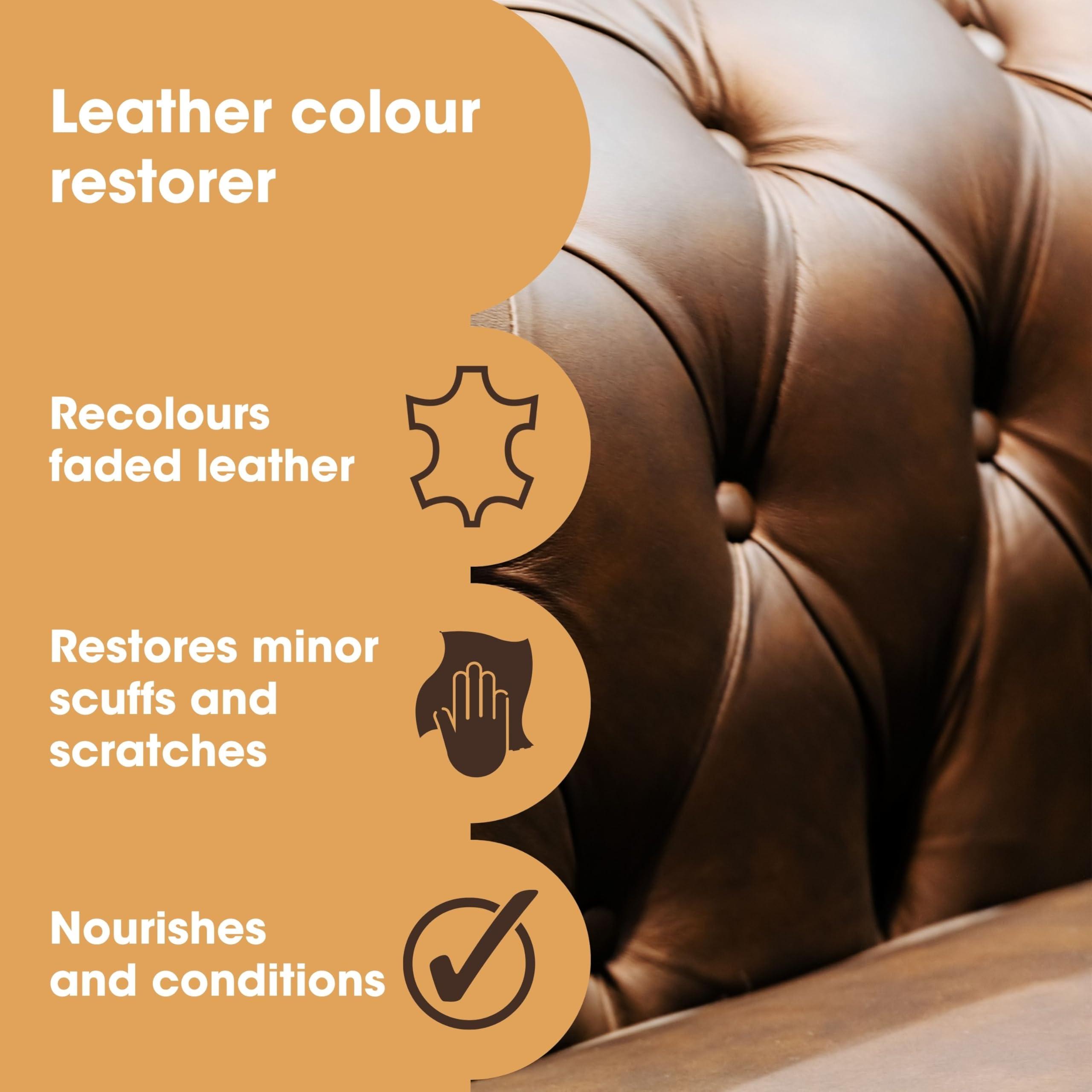 Furniture Clinic Furniture Clinic Leather Recolouring Balm - Leather Colour Restorer for Sofas, Leather Colour Repair for Faded & Scratched Leather Upholstery, Car Seats, Shoes and Clothing - 16 Colours (Ivory)