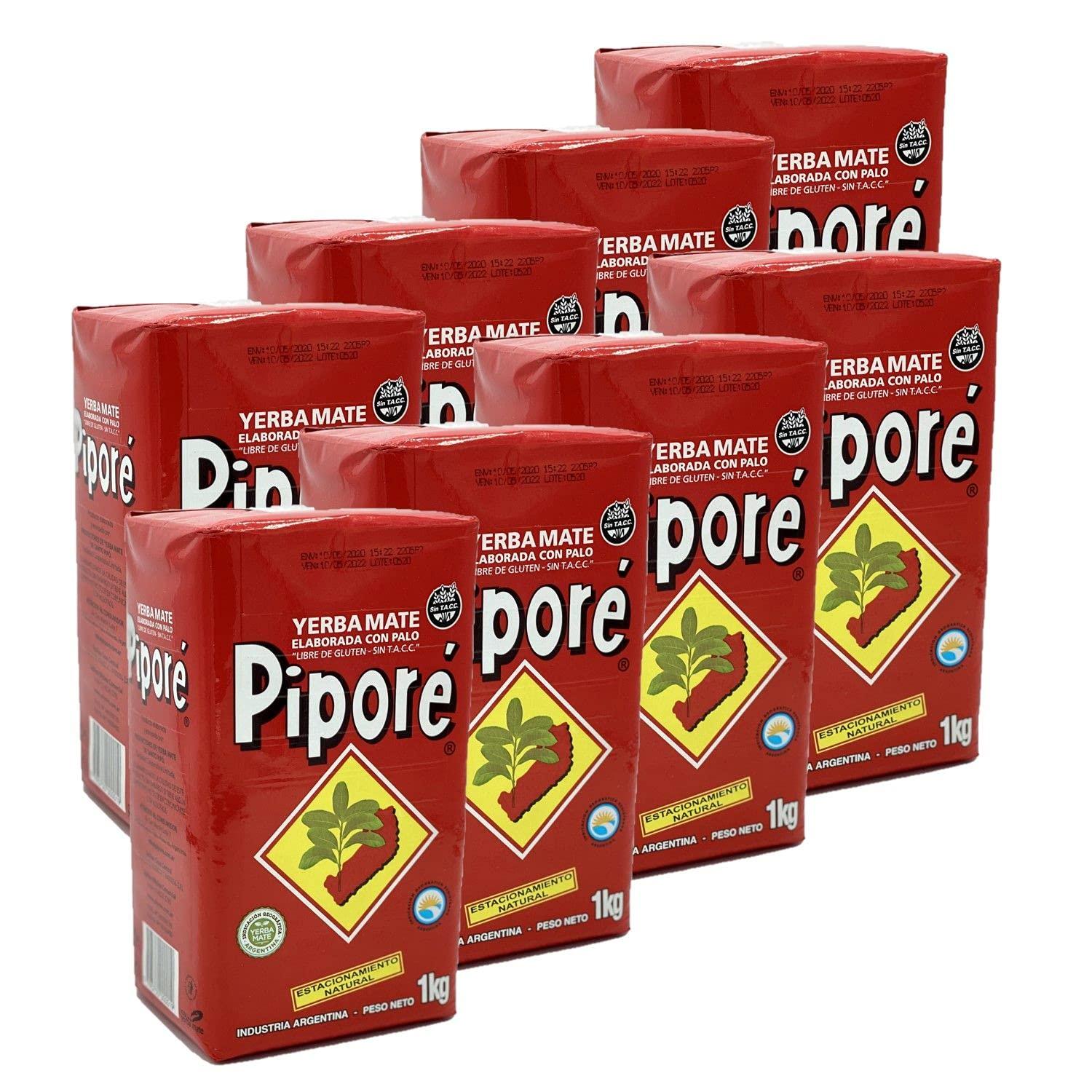 Pipore Set of 8 Yerba Mat Pipor Pack of 1 kg