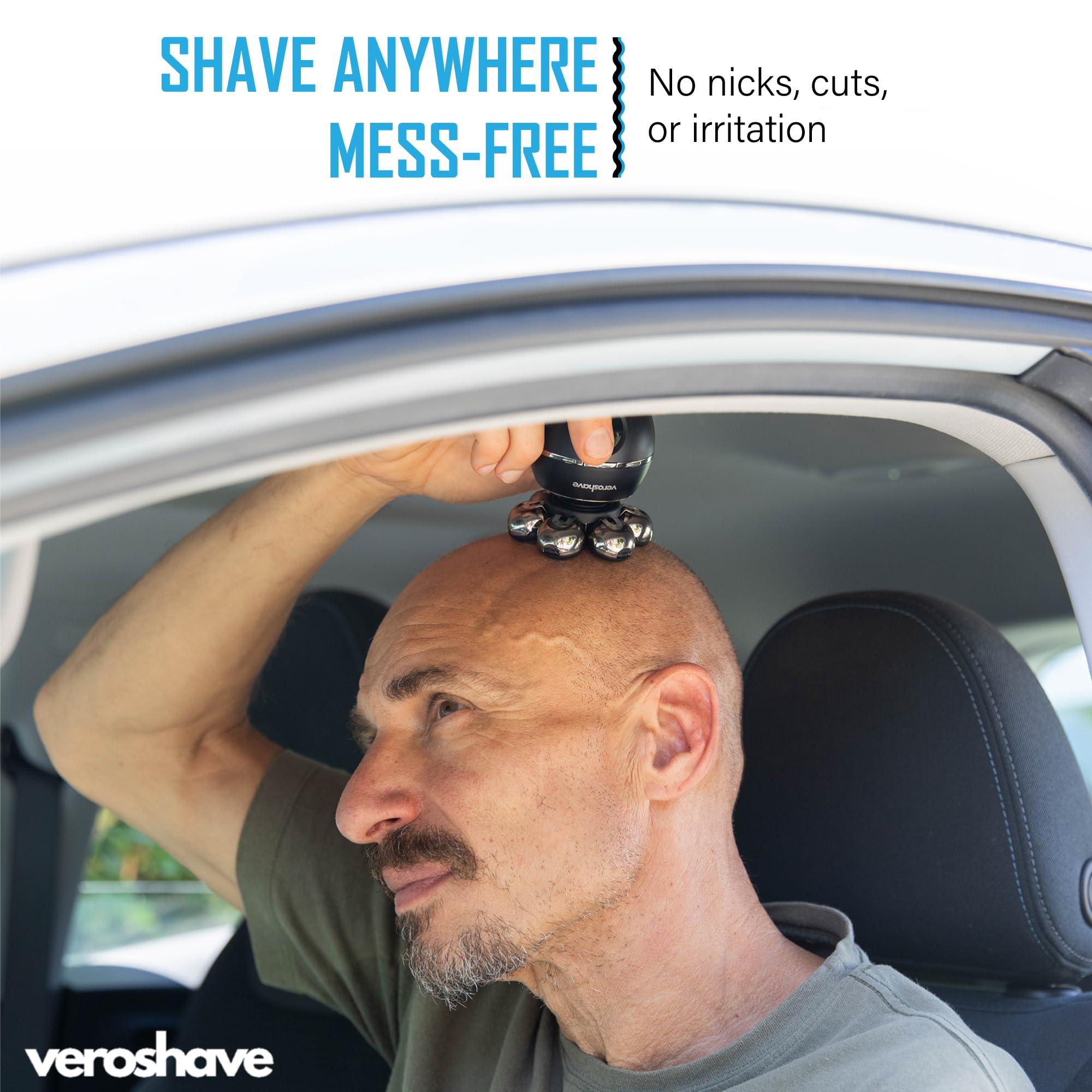 VEROSHAVE Veroshave 7-Blade Bald Head Shaver for Men - Cordless, Rechargeable Hair Trimmer With Curved Blades, Mess-Free & Full-Shave Travel-Friendly Grooming Kit