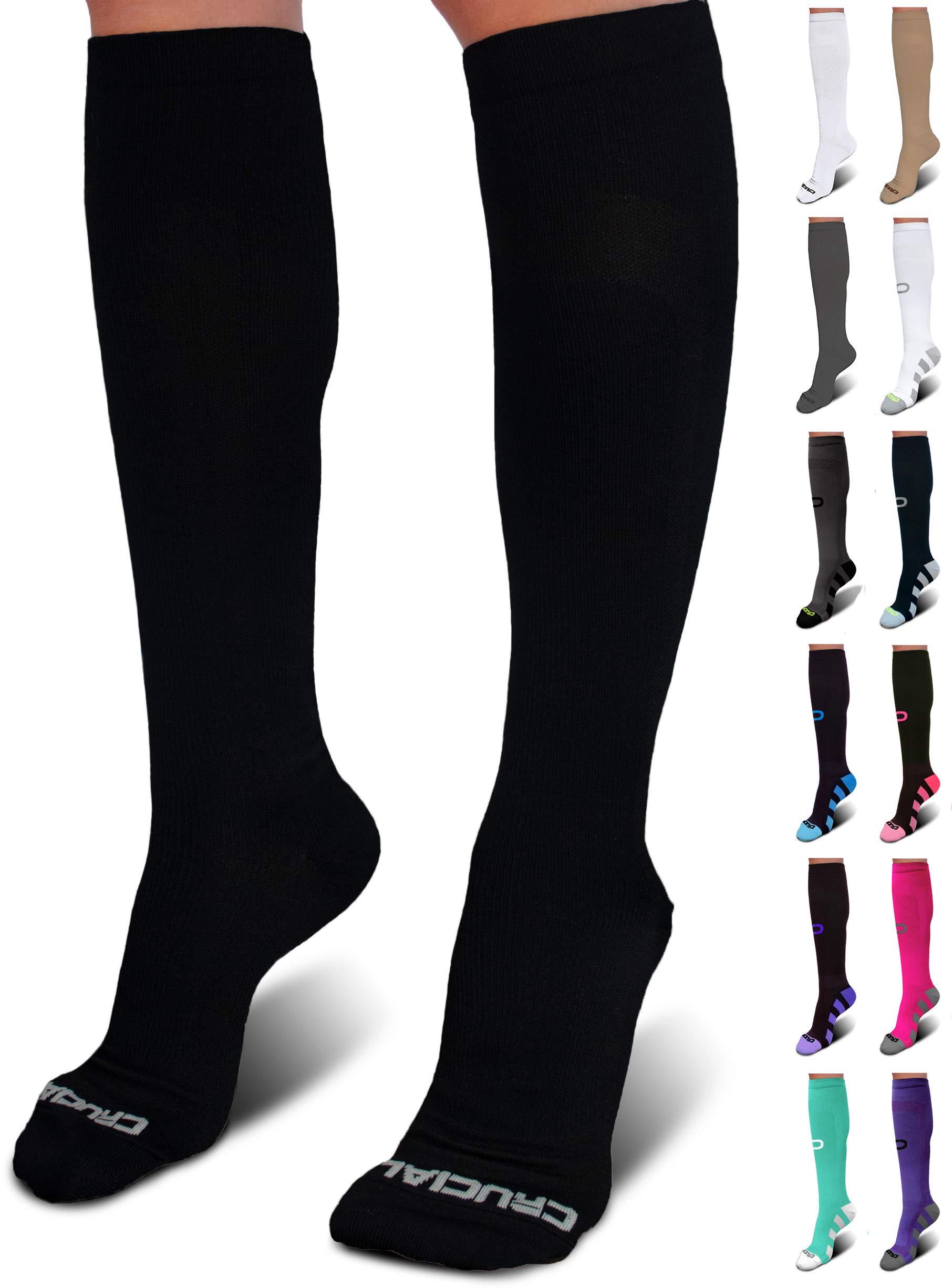 Crucial Compression Crucial Compression Socks for Men & Women (20-30mmHg) Running, Athletic, Travel