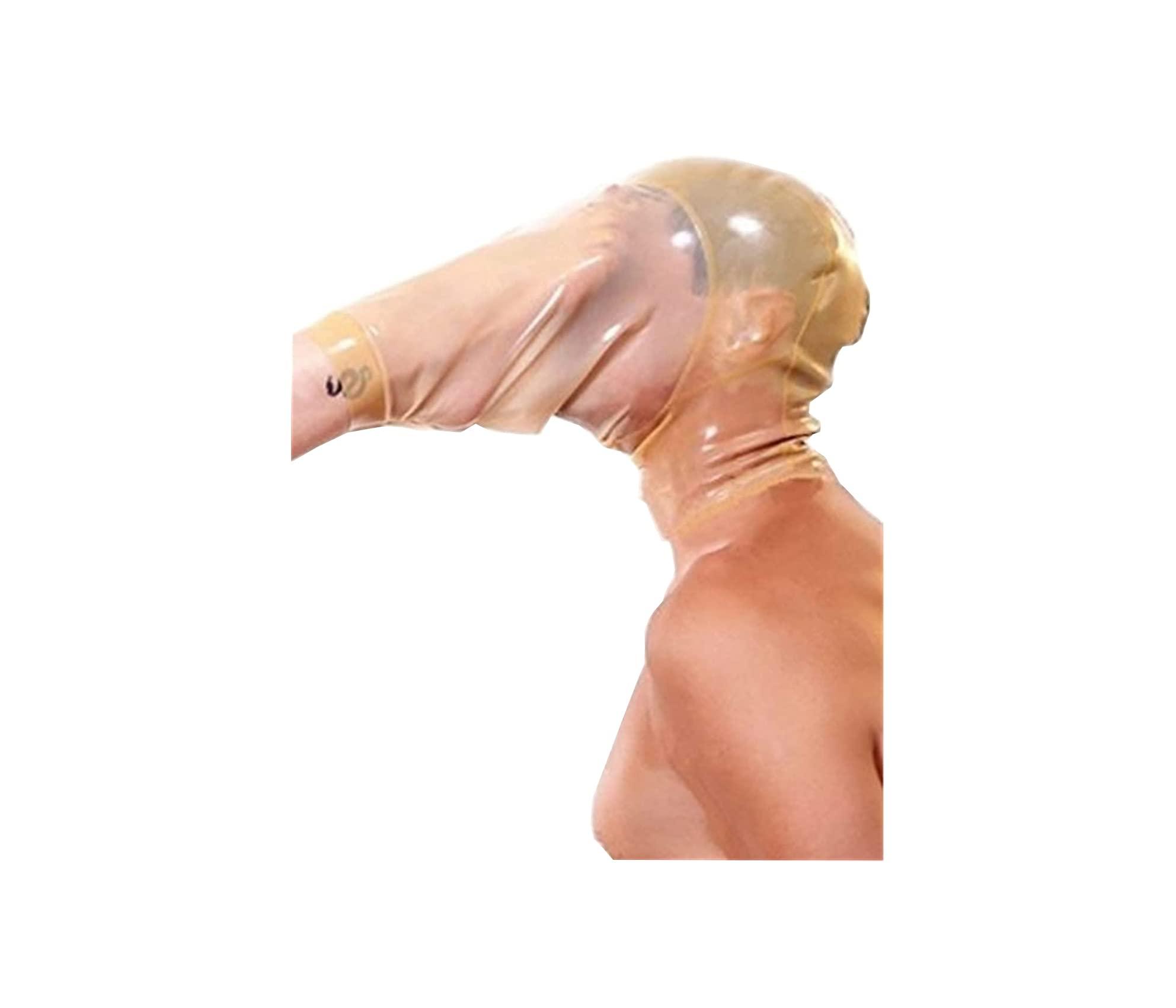 OnundOn OnundOn Latex Mask with Foot Set Zip Hood Rubber Mask Blindfold