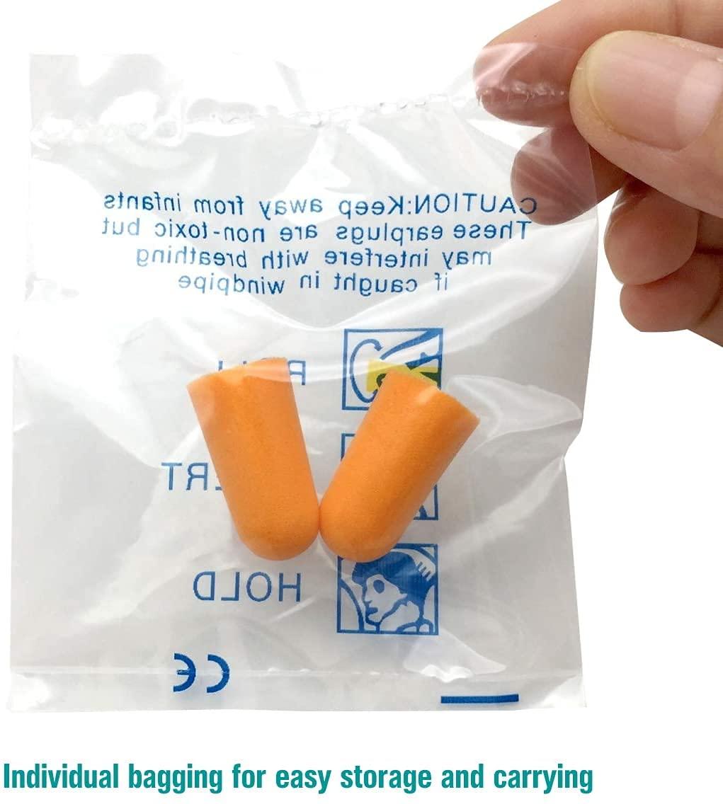 LiteTour 100 Pairs Earplugs for Noise Cancelling Ultra Soft Foam Ear Plugs for Sleeping Snoring Noise Cancel Reusable Earplugs