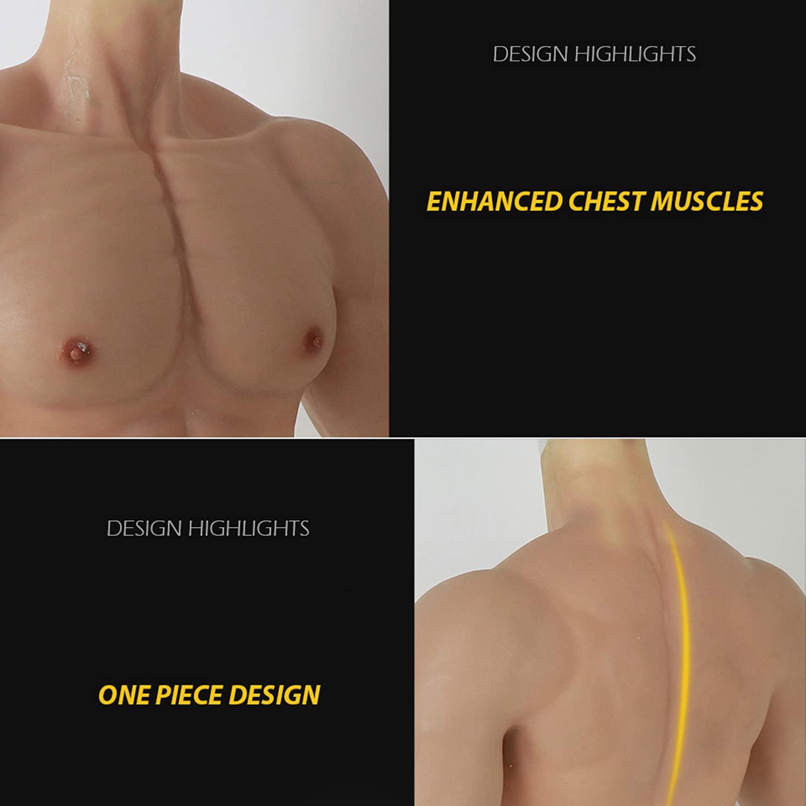 PROPFE PROPFE Realistic Silicone Muscle Chest with Arms Fake Muscle Suit for Crossdress Transgender Men's Upper Piece Pectoralis Cosplay