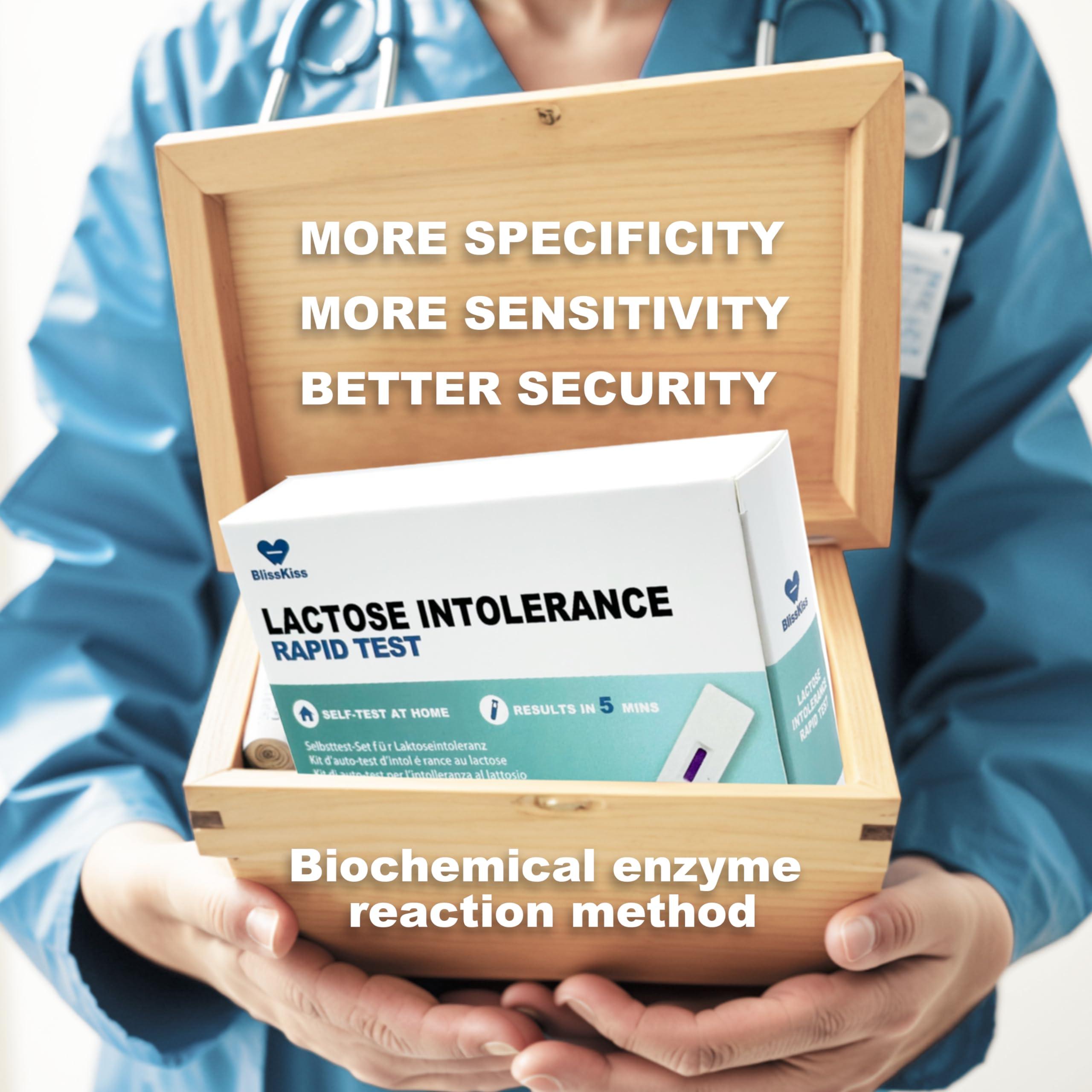 BlissKiss BlissKiss Lactose Intolerance Test Kit - Quick, Accurate Home Self-Test Kit for Infants & Adults, Includes Multi-Language Instructions, 5-Min Results, Easy 4-Step Process