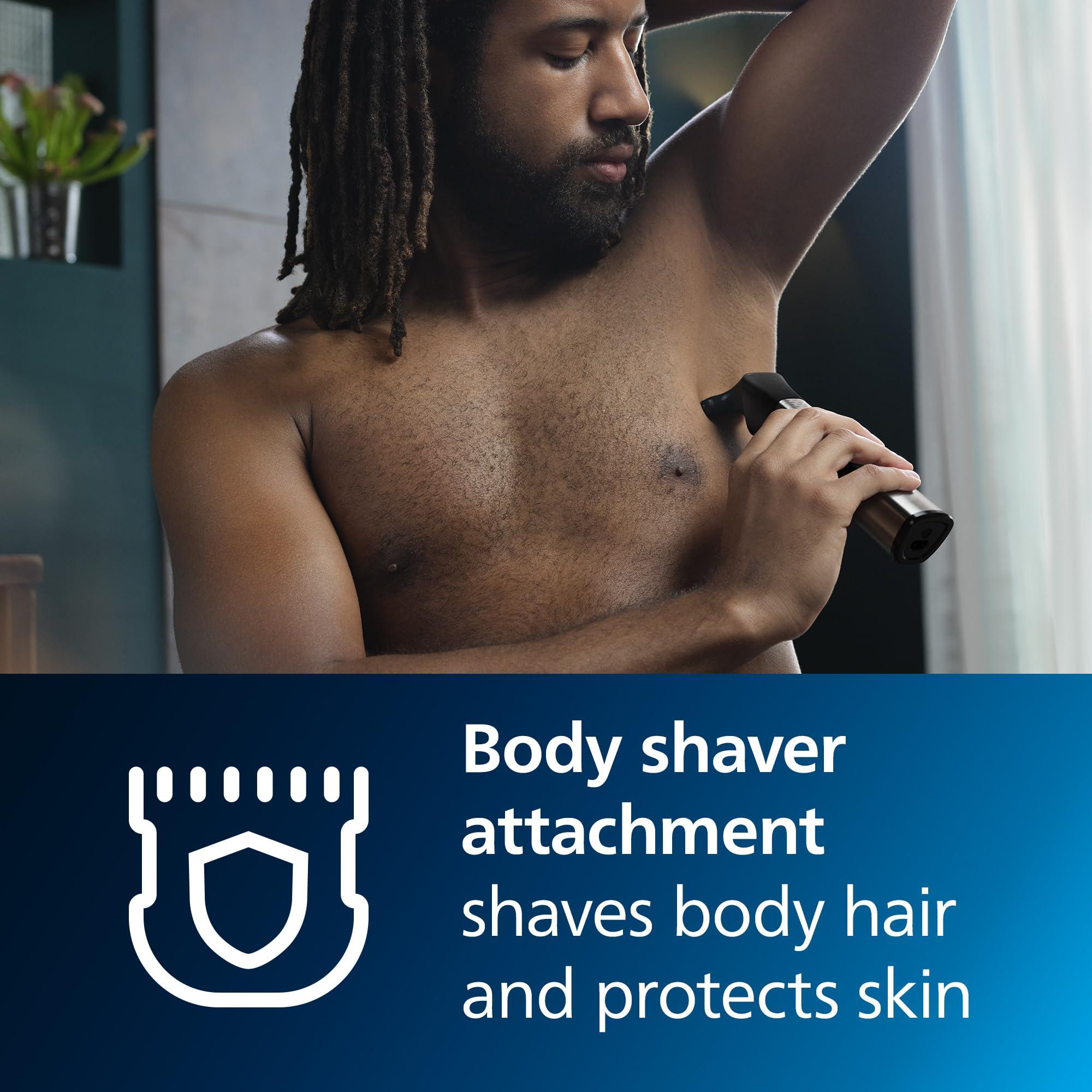 Norelco Philips Norelco Multigroom 9000 Series, All-in-One Trimmer, Beard Trimmer and Hair Clipper, 25-Piece/27-Length Men's Grooming Kit for Beard, Face, Nose, Ear and Body, Travel Kit, MG9522/50