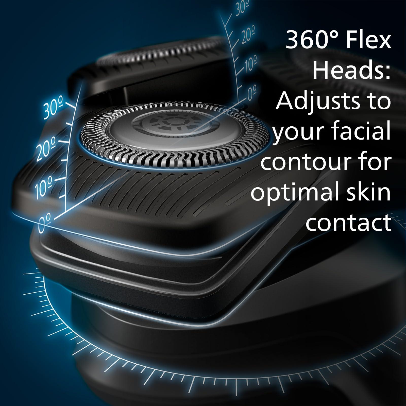 PHILIPS Philips Shaver Series 5000 - Wet & Dry Electric Shaver in Carbon Grey with 1 x Integrated Pop-up Trimmer, Soft Pouch, Protective Cap and Charging Stand (Model S5887/13)