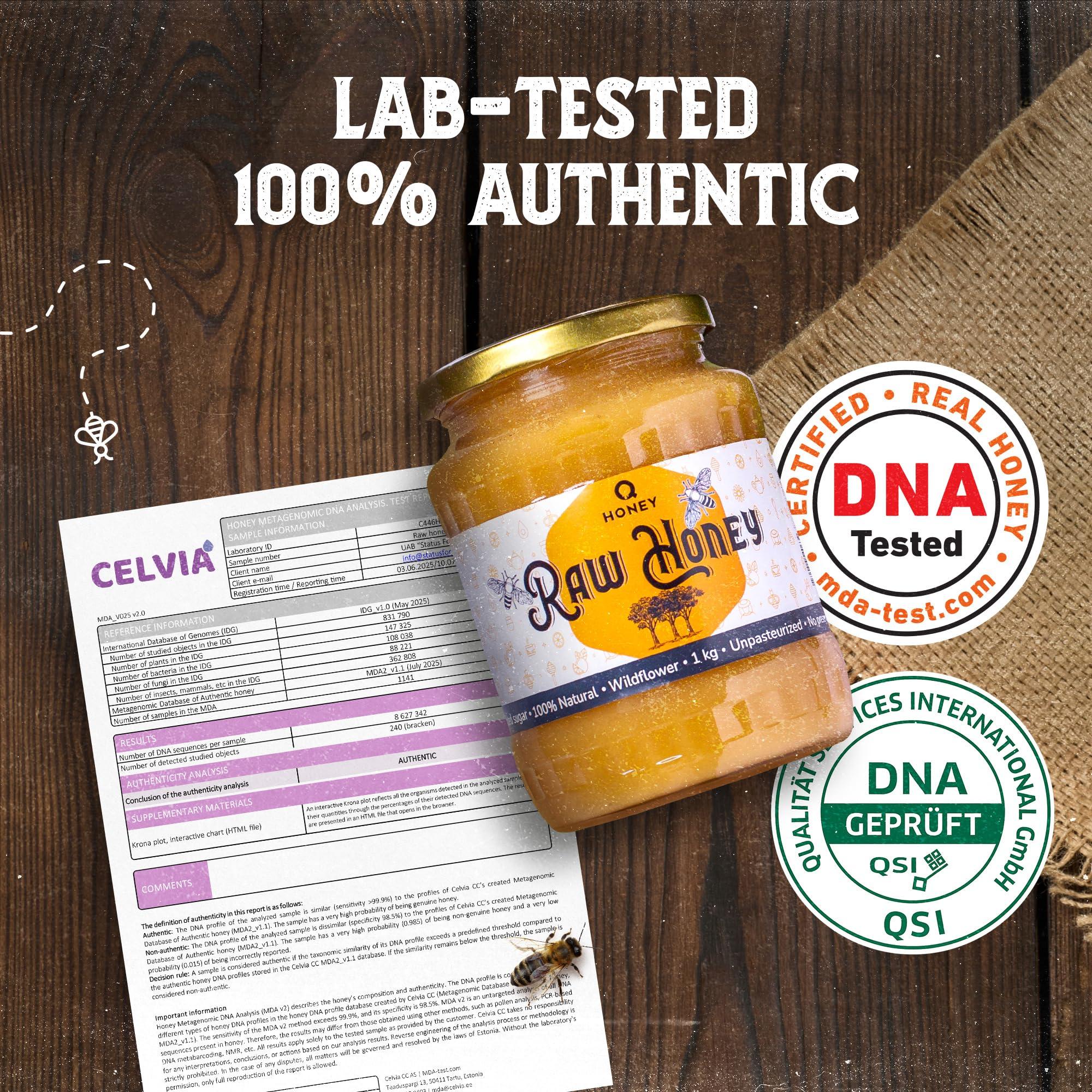 Q honey Pure Raw Honey 1kg Natural Unpasteurised Unfiltered Unheated Forest honey Wildflower Honey