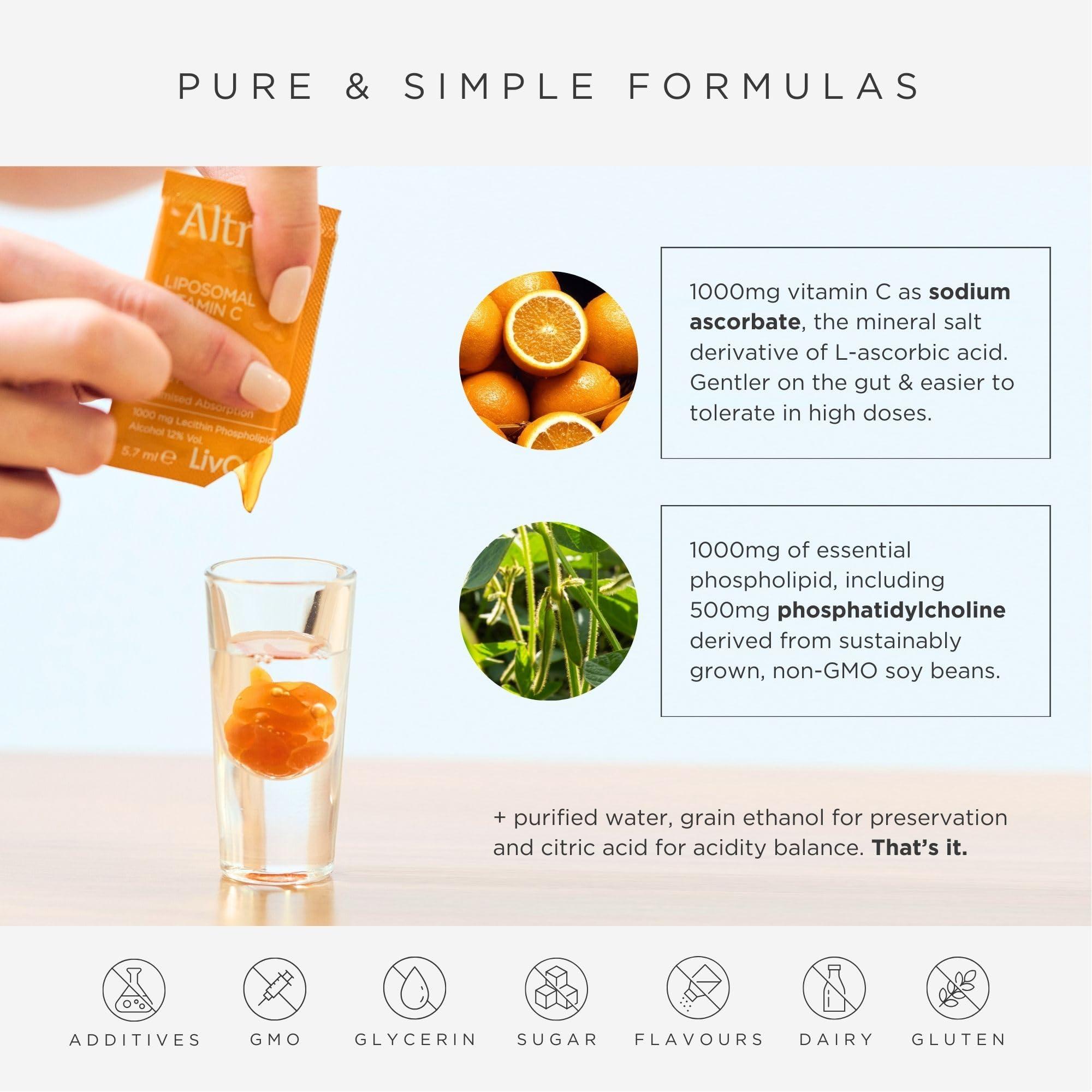 Altrient Altrient Liposomal Vitamin C | 1000 mg High Absorption Liquid Sachets | 30 Servings | Suitable for Vegans