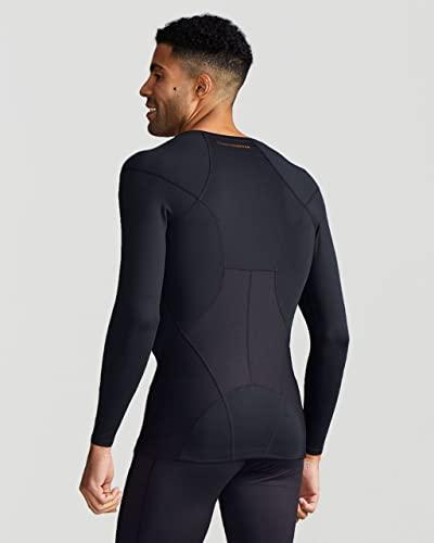 Tommie Copper Tommie Copper Mens Full Back Support Shirt I UPF 50, Long Sleeve Compression Shirt for Upper & Lower Back, Shoulder & Hip, Black, S