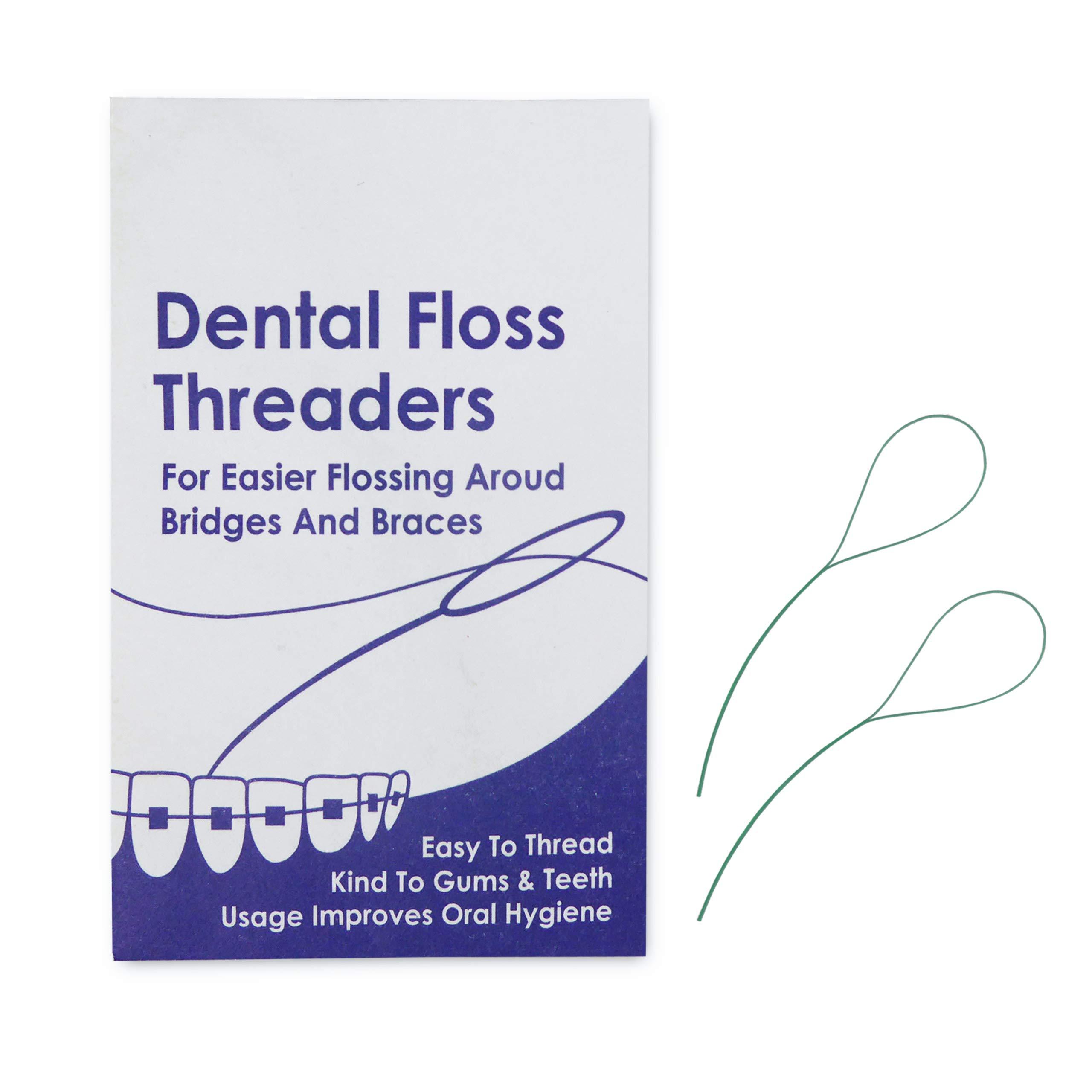 Dental Aesthetics Floss Threaders x 50 ~ Dental Floss Holders for Cleaning Between Orthodontic Braces & Bridges