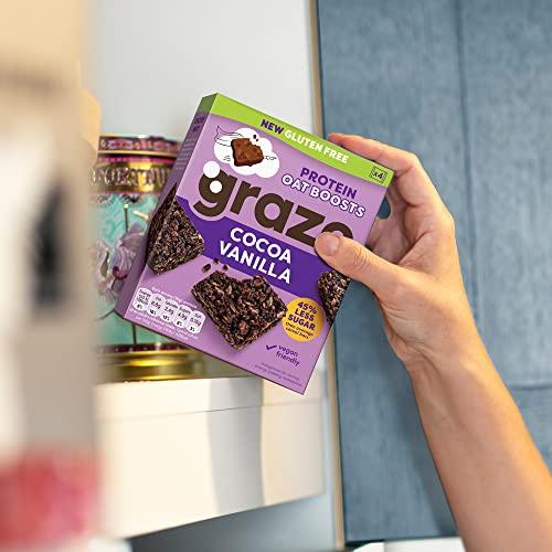 GRAZE Graze - Protein Oat Bars - Gluten Free & Vegan Cocoa Vanilla Protein Oat Boosts - Total 28 Healthy Snacks Multipack