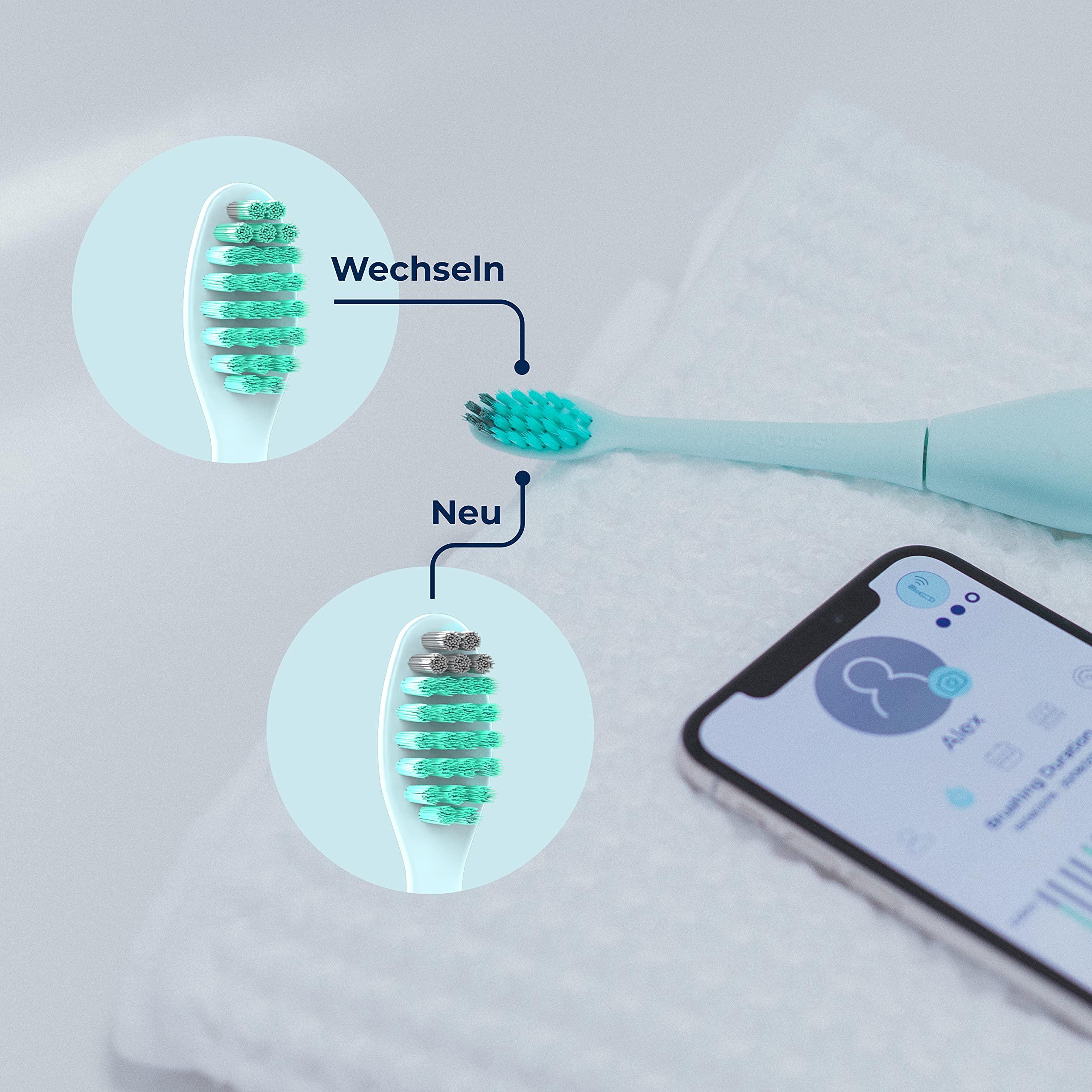 Playbrush Playbrush Smart One Replacement Toothbrush Heads with InterDent+ Indicator Bristles, Pack of 2, Mint