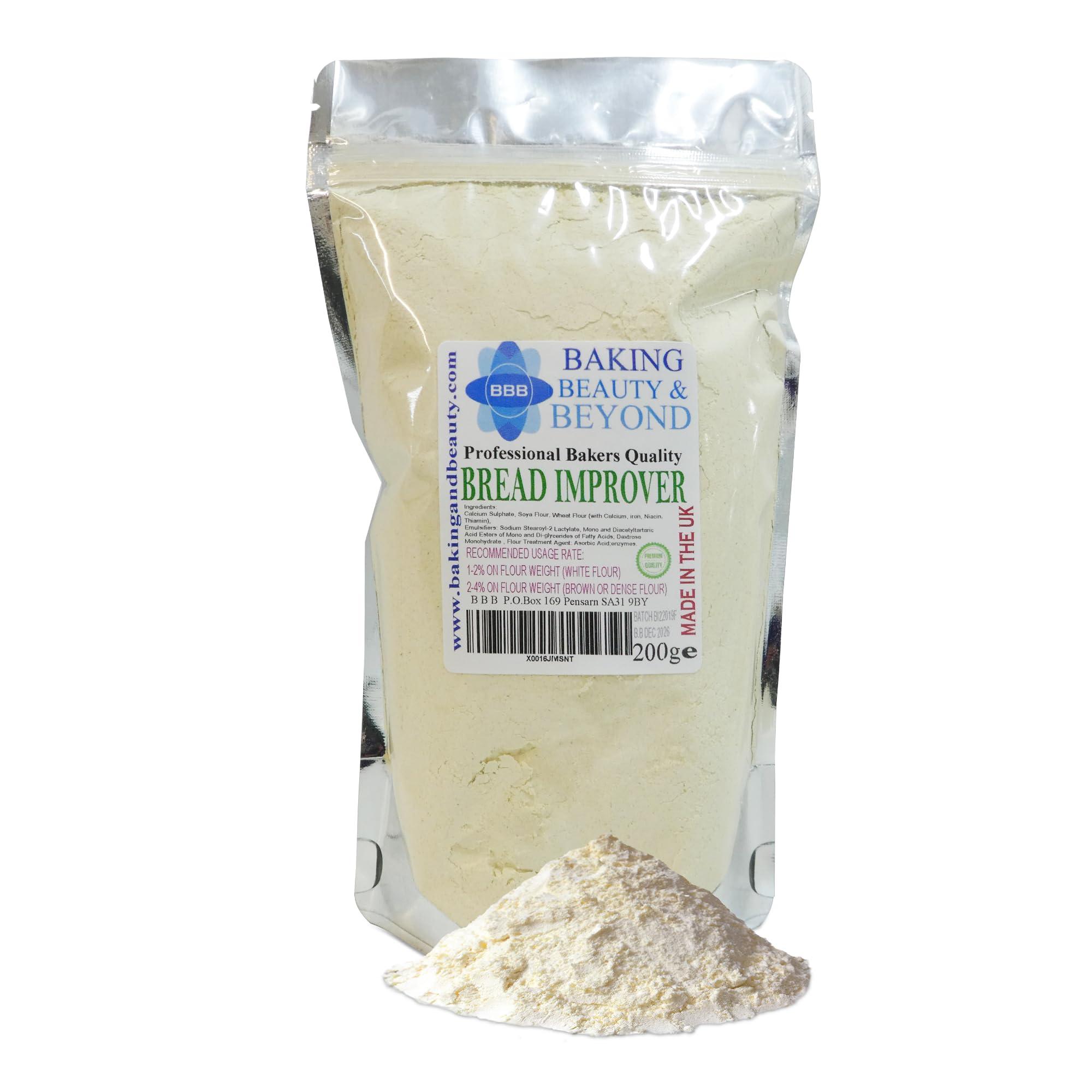 BBB BAKING BEAUTY & BEYOND Baking Beauty and Beyond Professional Mix Improver Powder for Bread - Dough Enhancer for Bread, Grain Dough Conditioner Strengthens Starch and Improves Texture of All Flours, 200g