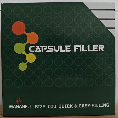wananfu WANANFU Capsule Filling Machine for Size 000 Empty Capsules Vegetarian or Gelatin, Detailed Instructions and Spoon Included