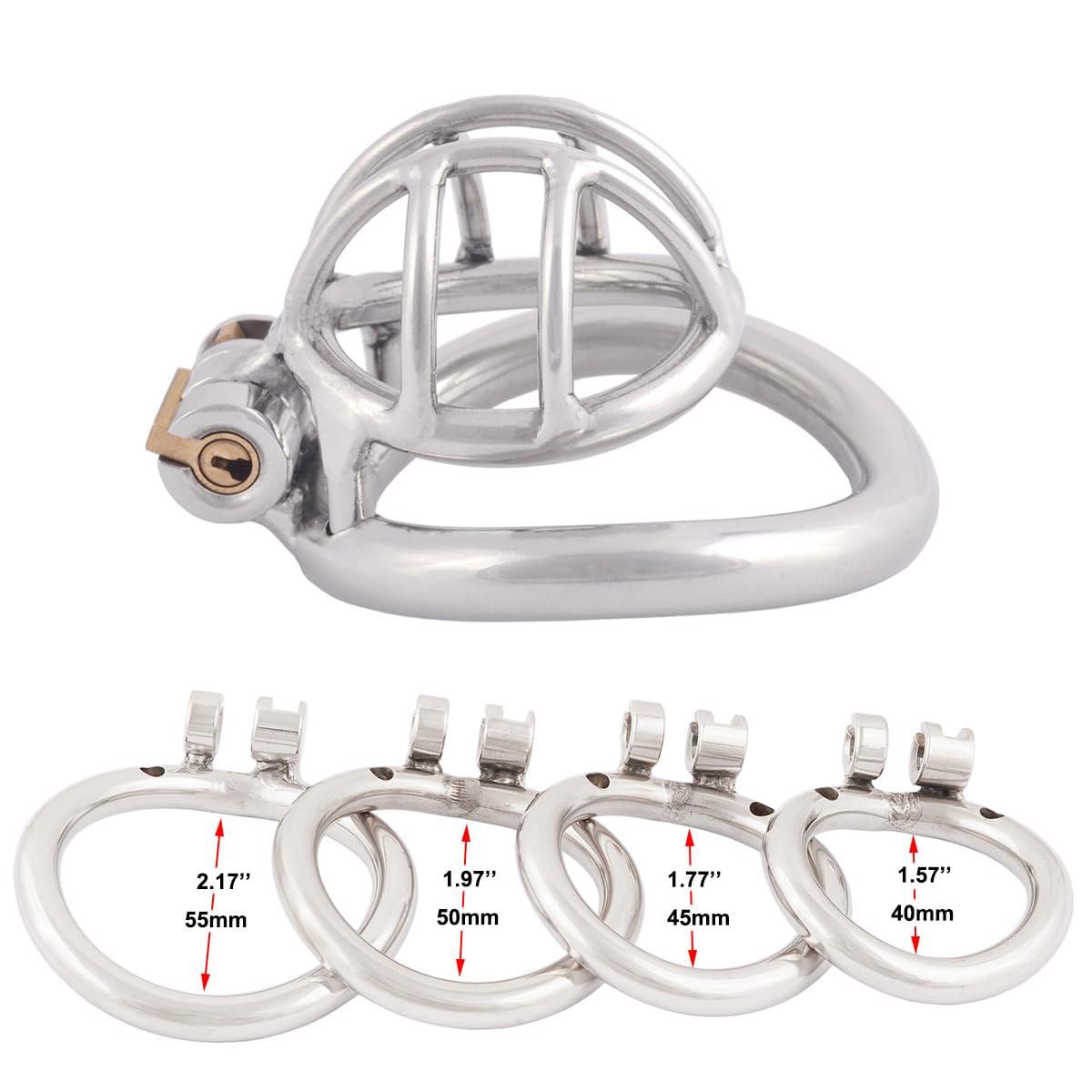 TERNENCE TERNENCE Stainless Steel Small Male Chastity Device Ergonomic Design Cock Cage S250 (1.97 inch / 50mm)