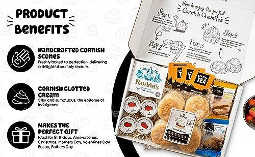 The Cornish Company The Cornish Company Afternoon Tea Hamper  Deluxe Tea Set Hamper Gifts for Women Includes Fresh Scones, Biscuits  Birthdays, Anniversaries & Special Occasions
