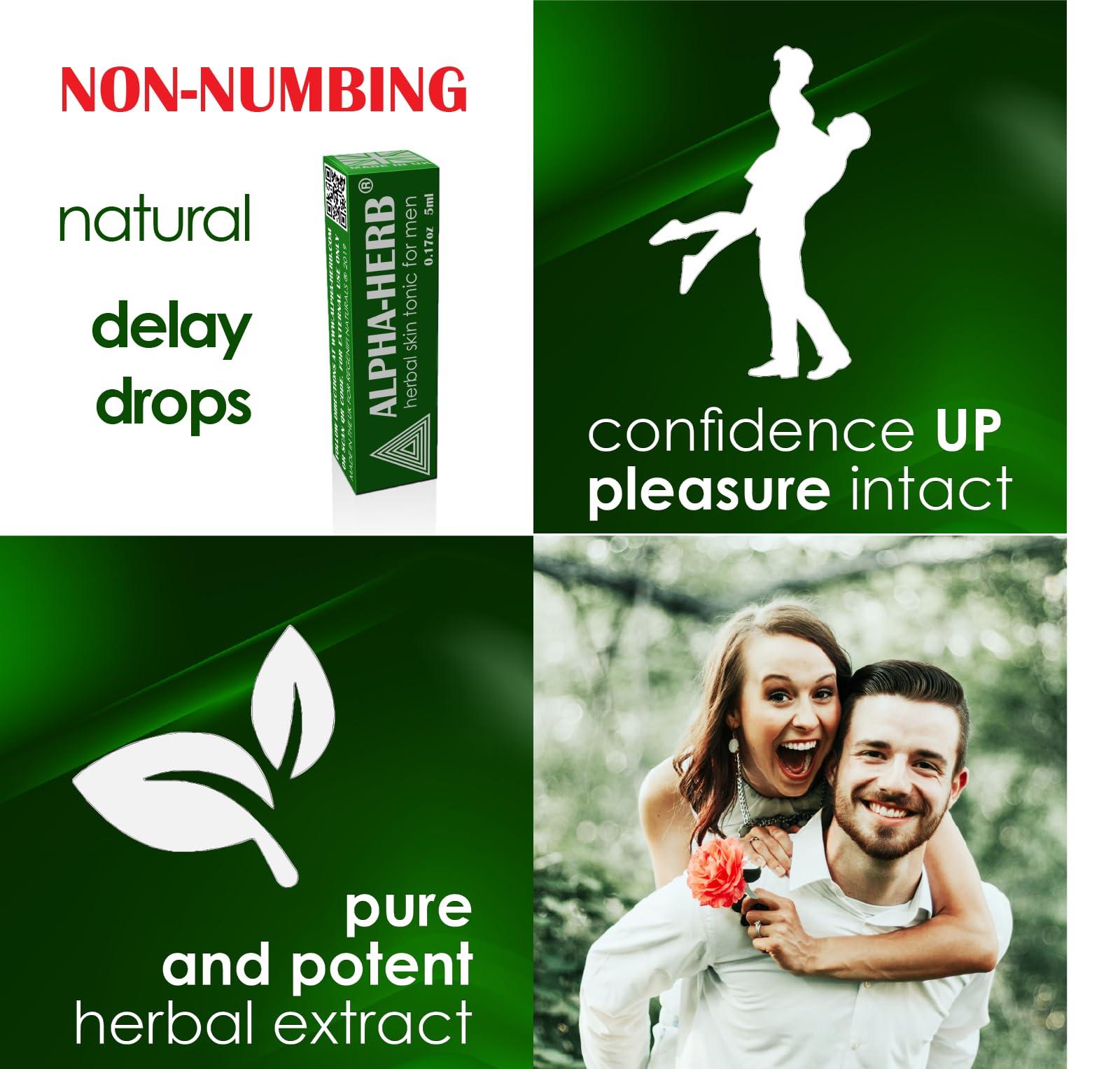 Alpha-Herb Alpha-Herb No-Numbing & Natural Delay Spray Drops to Last Longer | Climax Control | 30+ Uses per Bottle