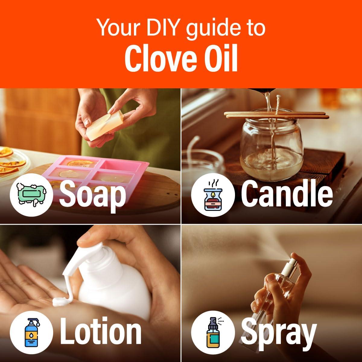 H'ana Hana Clove Oil for Tooth Aches & Pain Relief - 100% Pure and Natural Clove Essential Oil - Therapeutic Grade Clove Oil Essential Oil - Clove Oil for Hair Growth, Skin, Teeth & Gums (30ml)