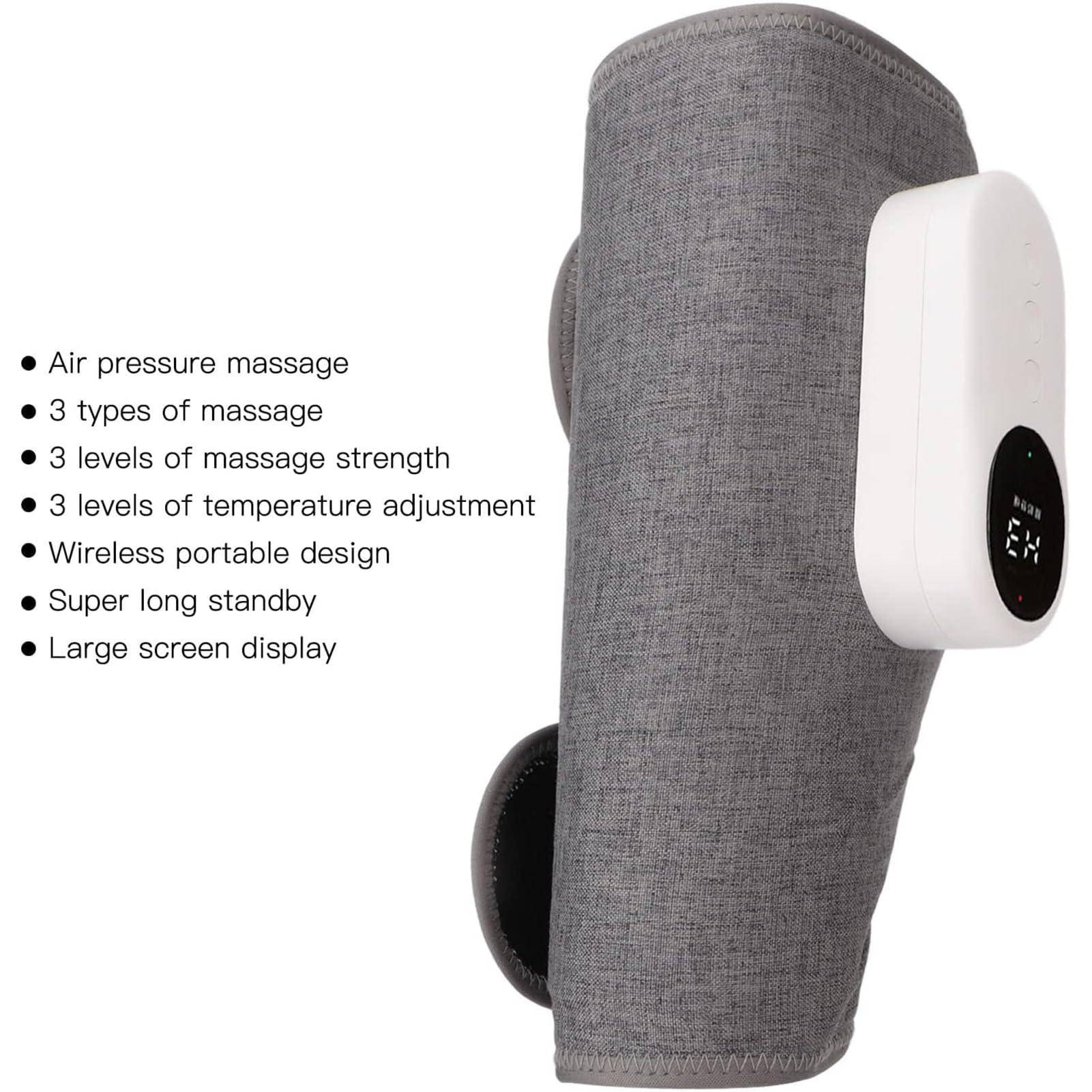 Dremdo Dremdo Leg Massager with Heat and Compression, Rechargeable Leg Massager, 3 Gears Heats/Intensity/Mode, Rechargeable, Adjustable Velcro, Relieve Pain,Gray,One Pair