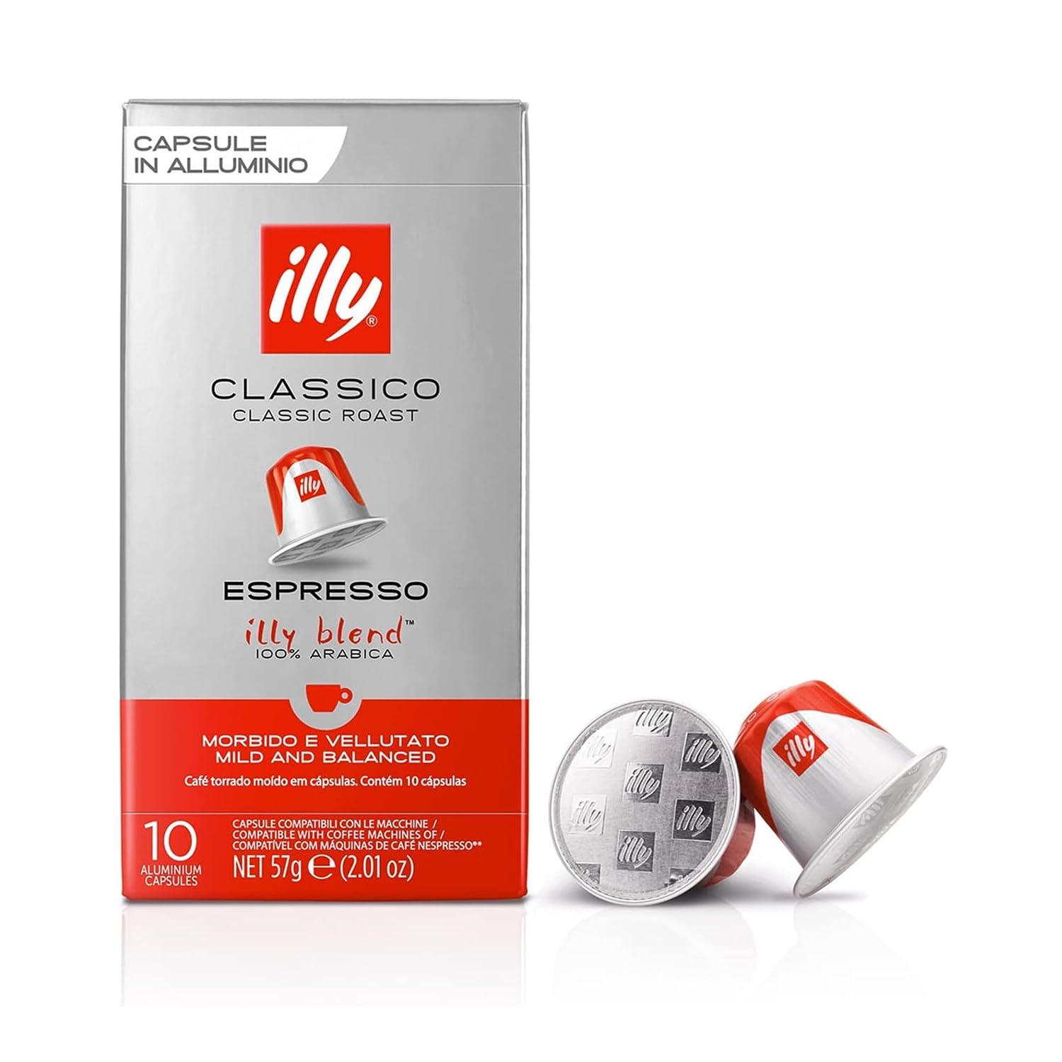 illy illy Coffee Nespresso Compatible Capsules, Classico, Aluminium Coffee Capsules, Bulk Pack of 100