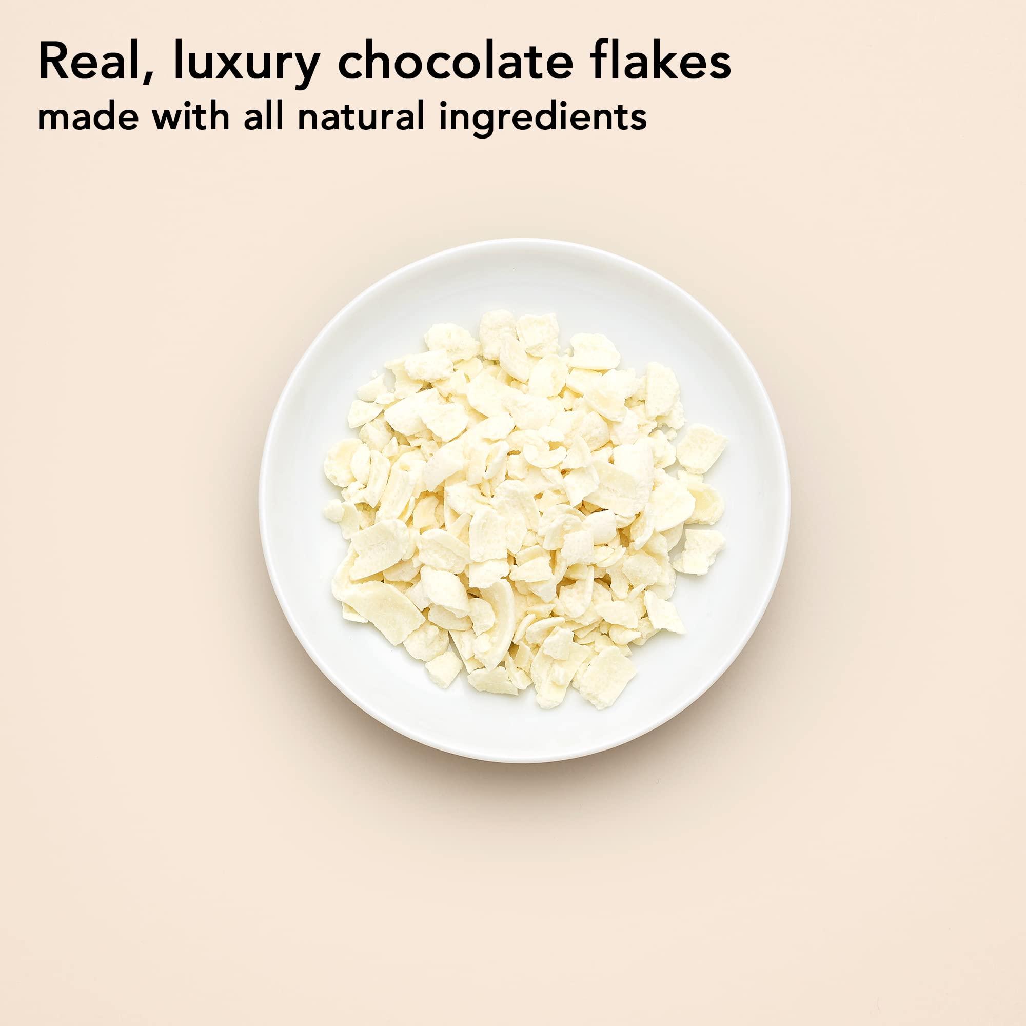 KNOOPS Knoops Luxury Hot Chocolate Flakes, 28% White Chocolate, Luxury Hot Cocoa, Luxurious Milky Treat with All Natural Ingredients | 250g (approx 7 servings)