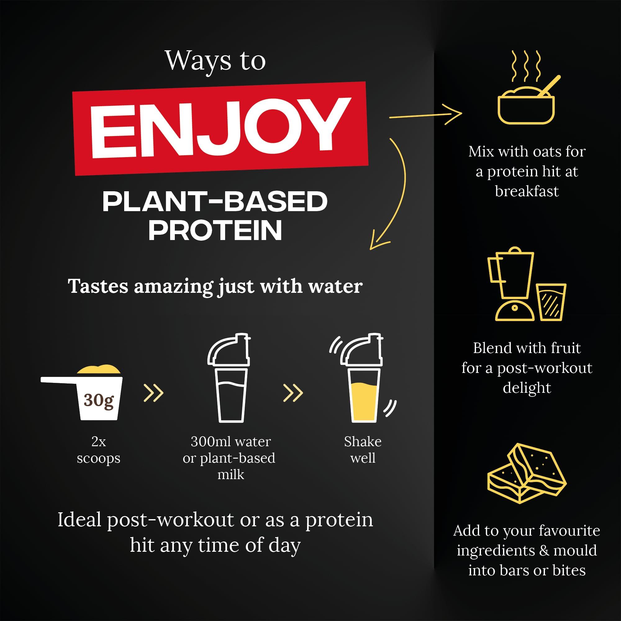 Reflex Reflex Nutrition Plant Based Protein - 21g Vegan Protein Powder (Pea Protein, Brown Rice Protein & Pumpkin Seeds) - Added Digestive Enzymes & Vitamin B12 - Natural Flavours (Banana, 20 Servings)